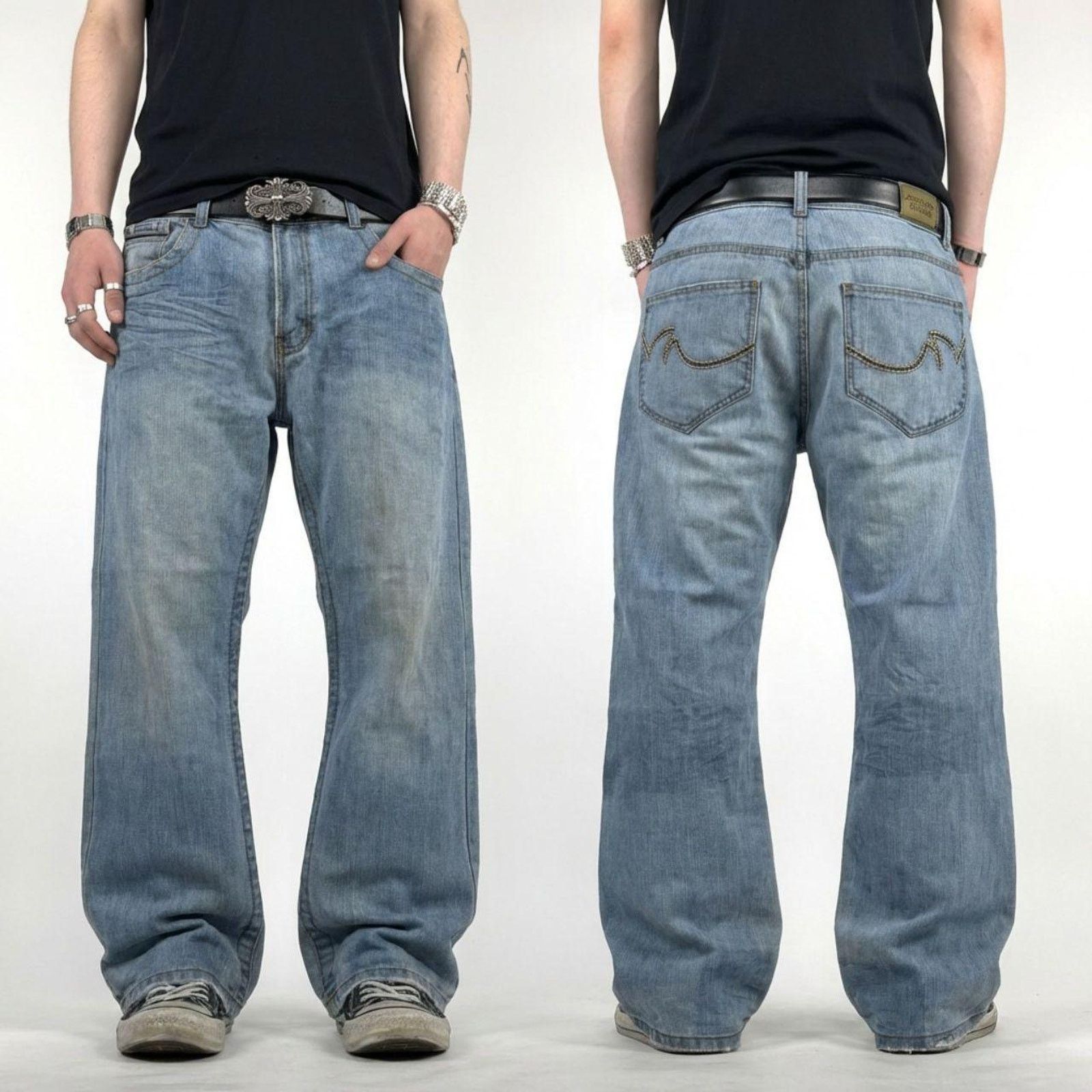 Japanese Brand × Jordan Craig × Vintage Vintage y2k jordan craig baggy wide leg archive grunge jeans Size US 36 / EU 52 - 1 Thumbnail