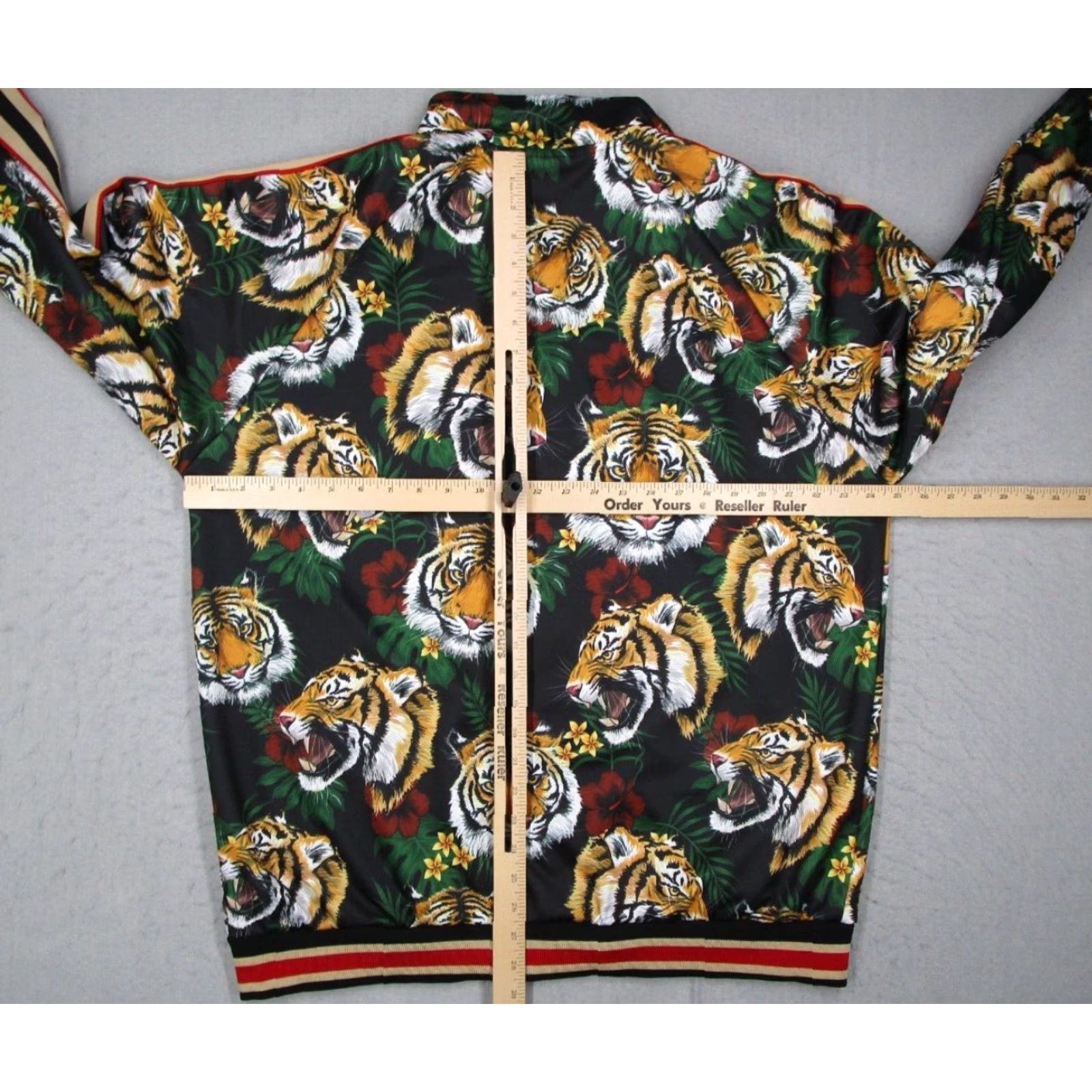 Vintage Victorious Bomber Jacket Mens 2XL Black AOP Tiger Design Full Zip Track Casual Streetwear Size US XXL / EU 58 / 5 - 4 Thumbnail