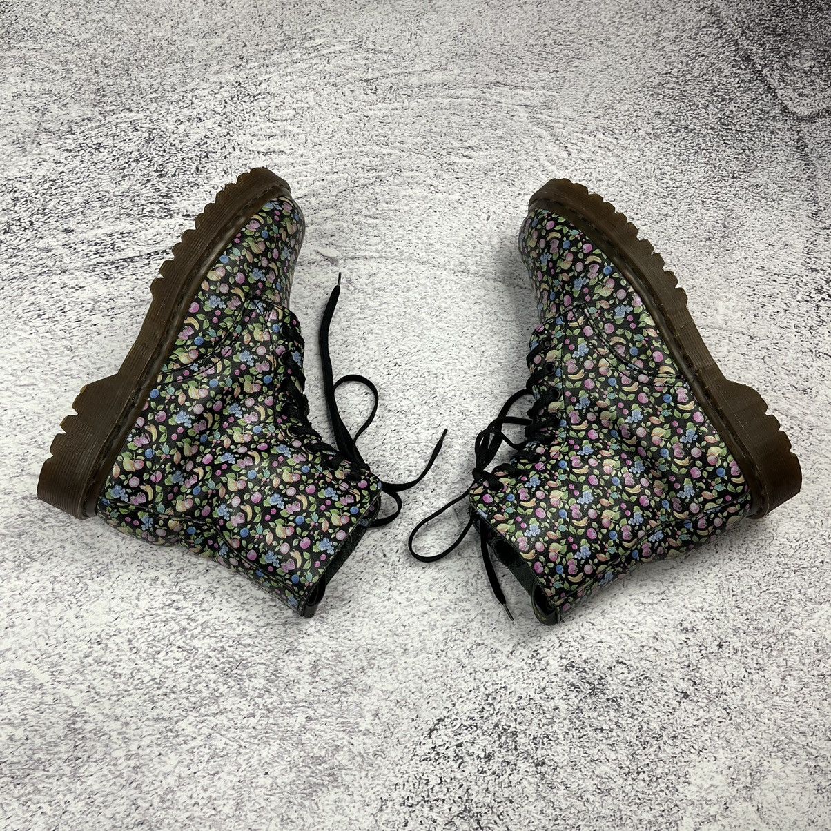 Dr. Martens × Vintage Dr Martens Black Leather Fruits Print Boots Made in England Size US 5 / IT 35 - 2 Thumbnail
