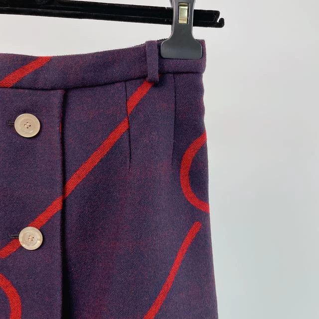 Gucci Gucci Purple wool logo skirt Size 25" / US 0 / IT 36 - 3 Thumbnail