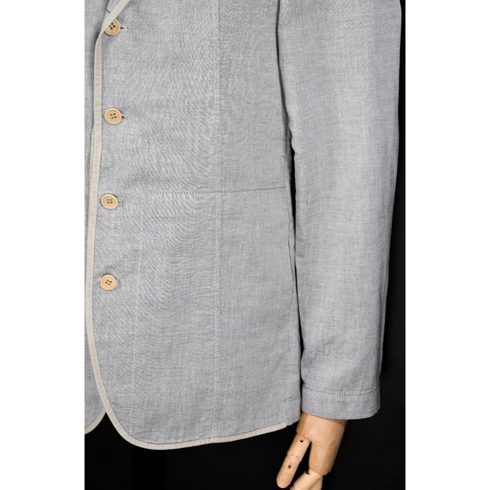 Vintage VINTAGE Marithe Francois Girbaud Blazer Jacket Men 50 Gray Cotton Solid Button Blazer 50 Mens Modern Fit 50s 60s 70s Size 50R - 7 Thumbnail