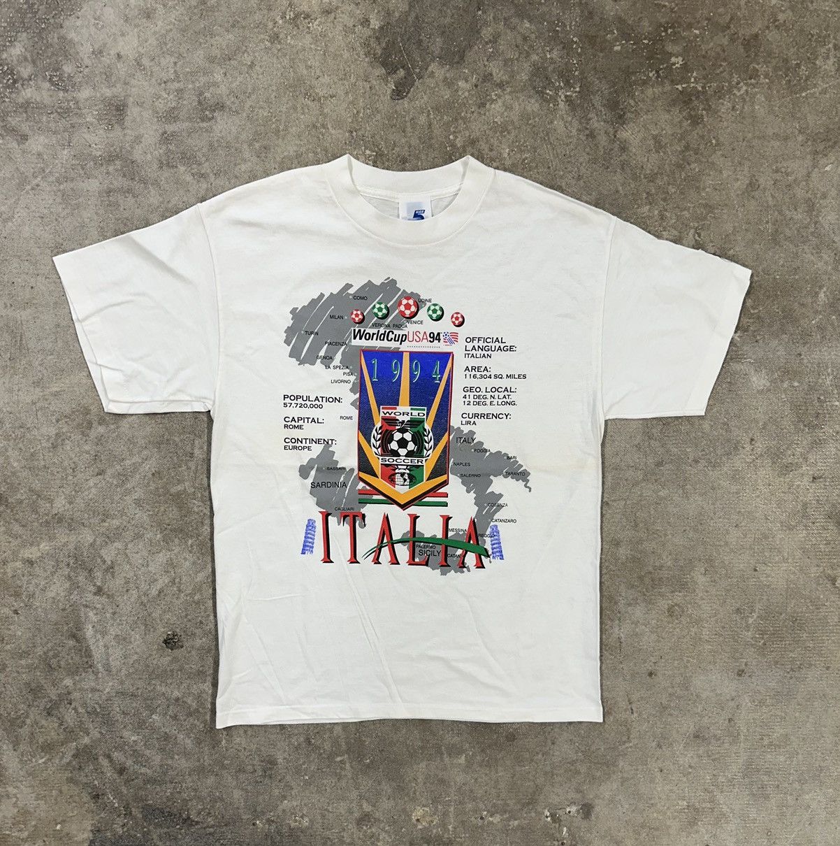 Vintage Vintage 90s World Cup 94 Italia Soccer T-Shirt USA Size US L / EU 52-54 / 3 - 1 Thumbnail