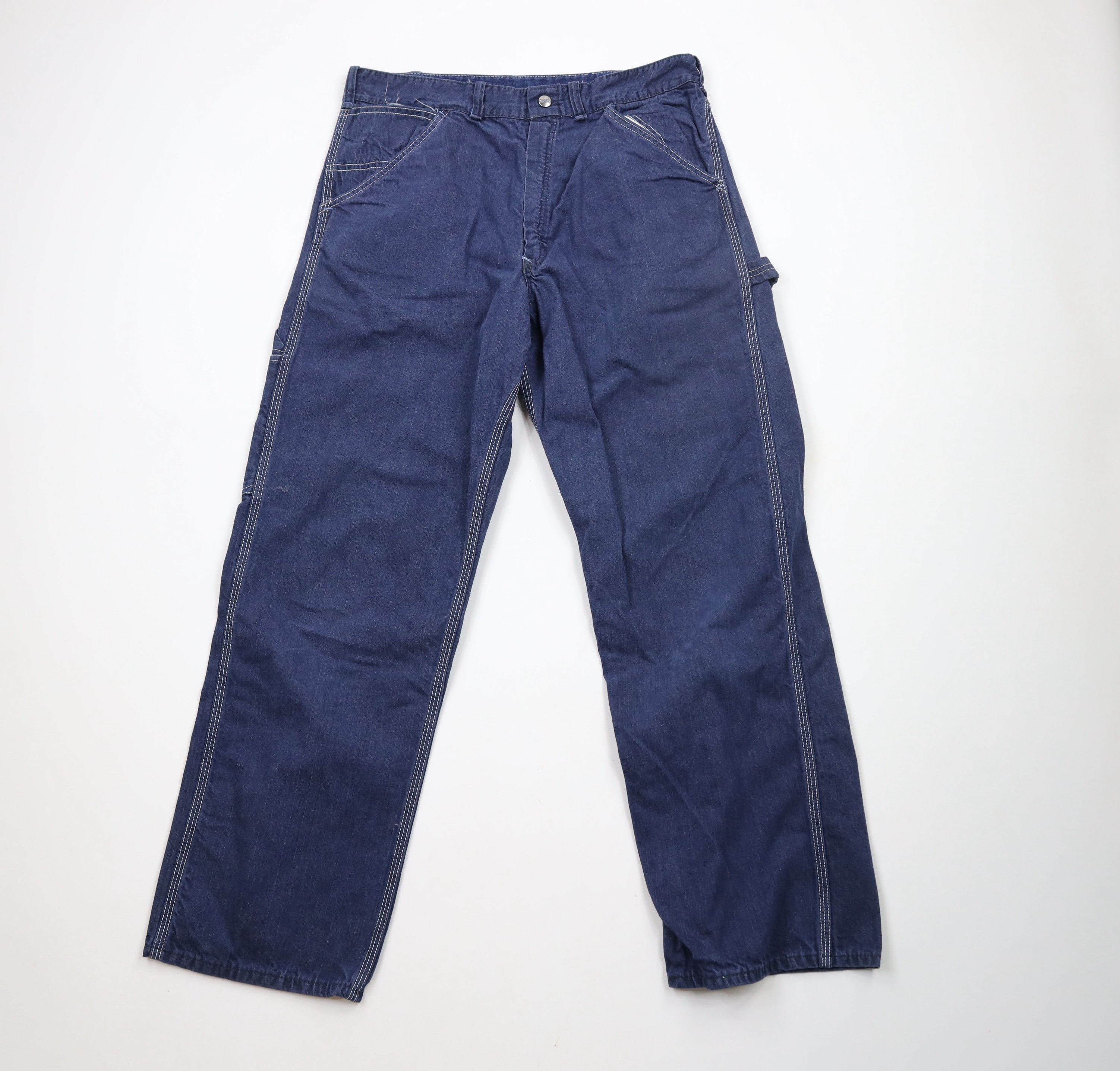 Vintage Vintage 60s 70s Streetwear Wide Leg Dungaree Denim Jeans Size US 32 / EU 48 - 1 Thumbnail