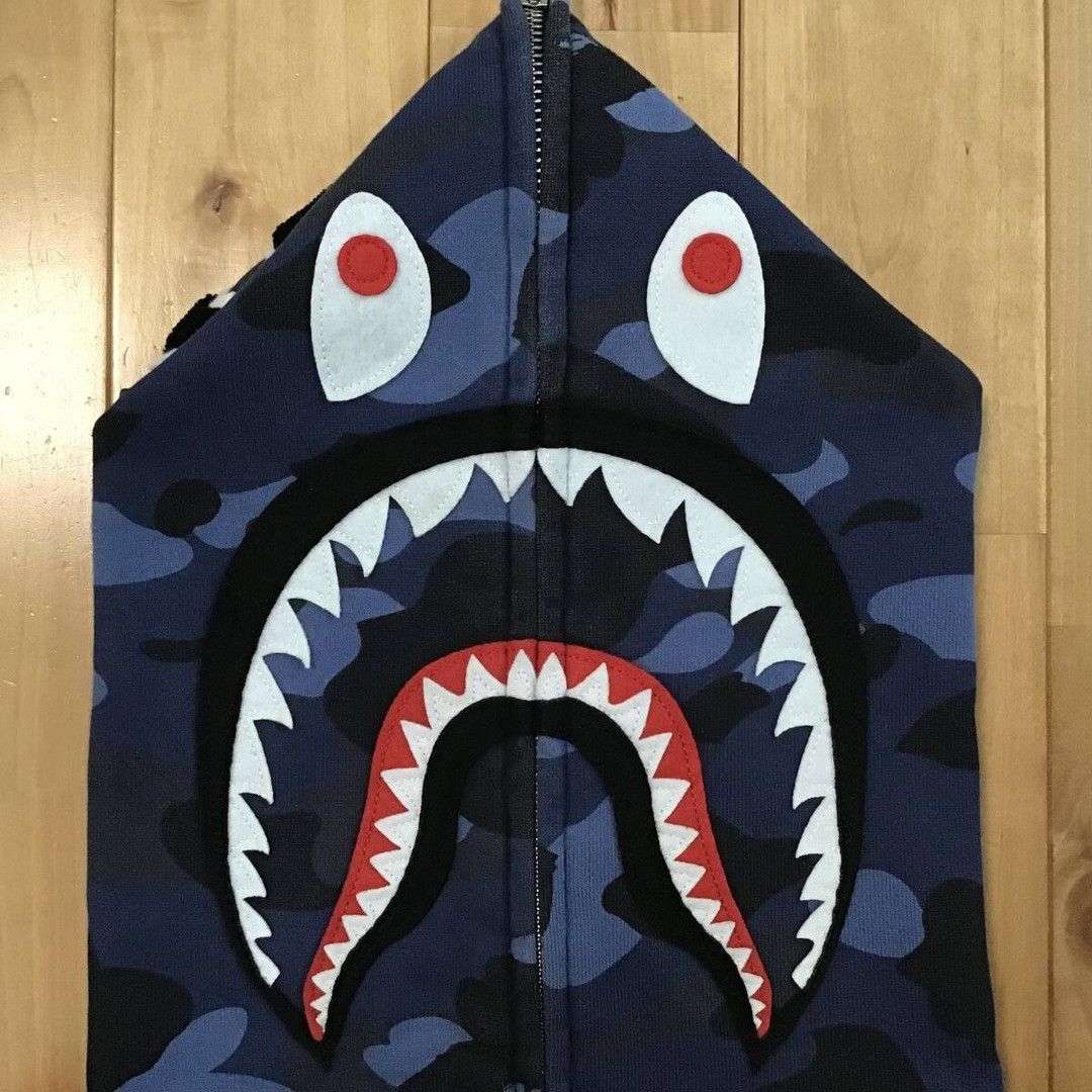 Bape BAPE WGM Blue camo Shark full zip hoodie a bathing ape Size US M / EU 48-50 / 2 - 4 Thumbnail