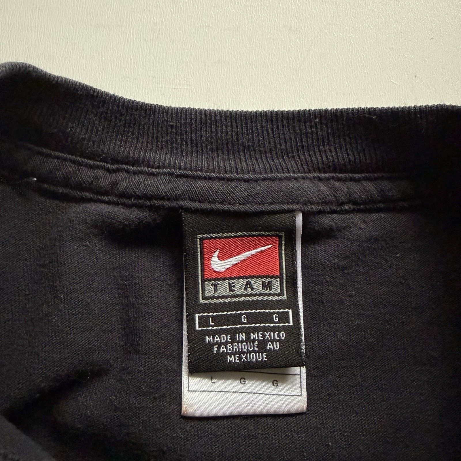 Nike × Vintage Vintage Nike Long Sleeve Shirt Large Black 90s Swoosh Rare Size US L / EU 52-54 / 3 - 3 Thumbnail