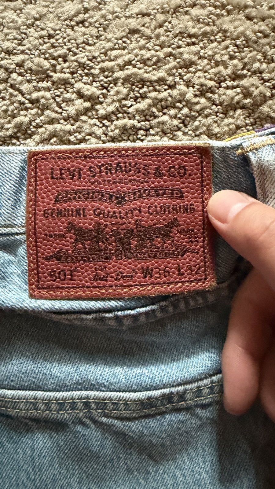 Just Don Levi's x Just Don Light Blue NBA Striped Straight Denim Size US 36 / EU 52 - 3 Thumbnail