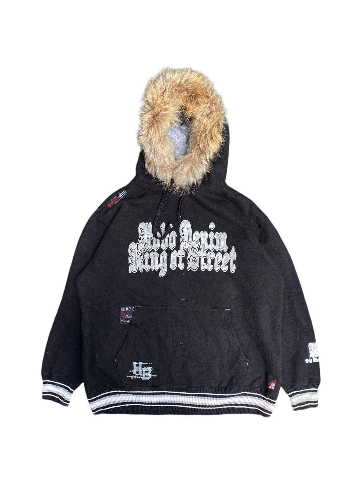 14th Addiction × If Six Was Nine × Le Grande Bleu (L.G.B.) Hobo Denim Fur Hoodie ifsixwasnine lgb style Size US XL / EU 56 / 4 - 1 Thumbnail