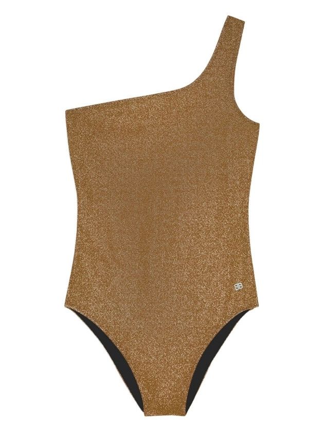 Balenciaga o1bcso1str1024 Asymmetric Swimsuit in Gold Size L / US 10 / IT 46 - 1 Preview