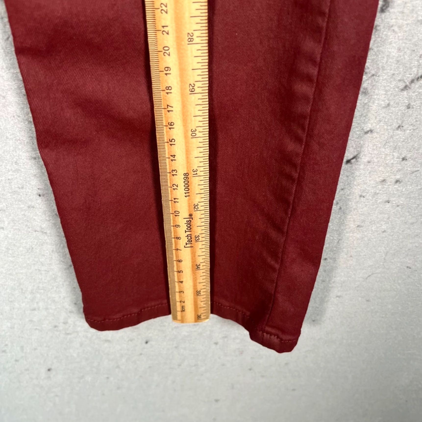 Zara Zara Womens Size 6 Slim Fit Straight Leg Burgundy Pants Size 28" / US 6 / IT 42 - 6 Thumbnail