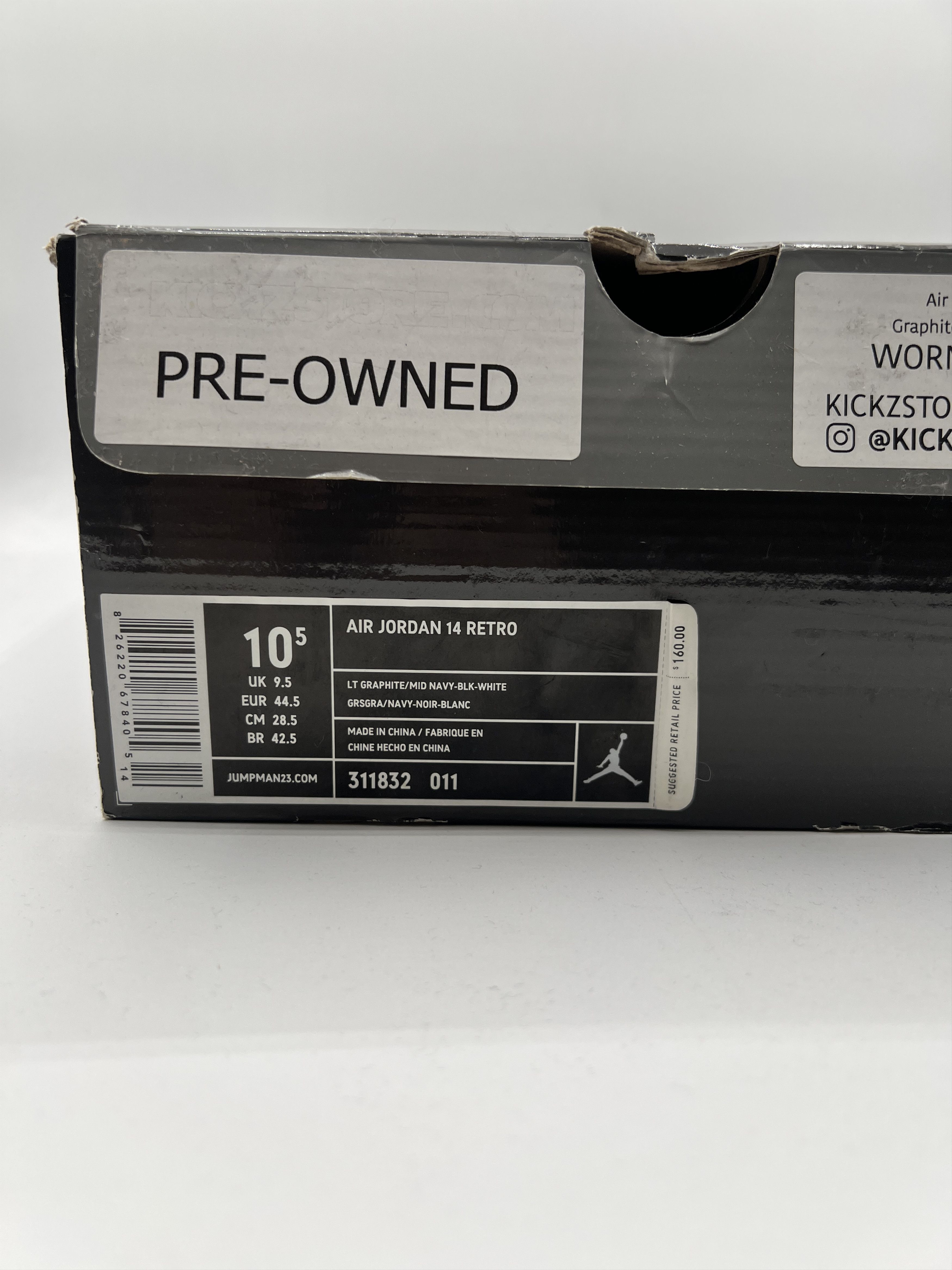 Jordan Brand Air Jordan 14 XIV Retro 311832-011 Light/Graphite/Navy Size US 10.5 / EU 43-44 - 7 Thumbnail