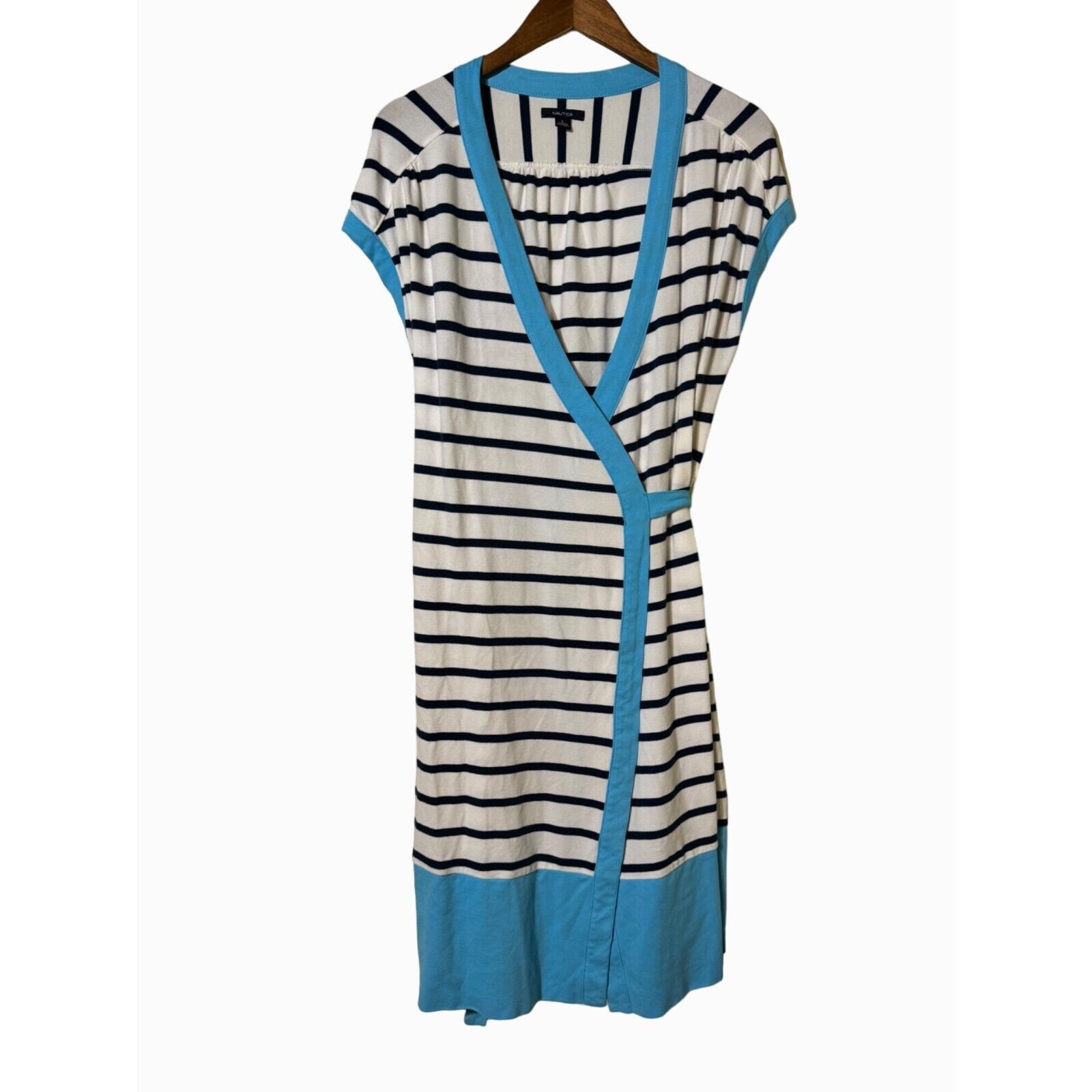 Nautica Nautica Dress Striped Cotton/Spandex Tie Waist Large Size L / US 10 / IT 46 - 1 Thumbnail