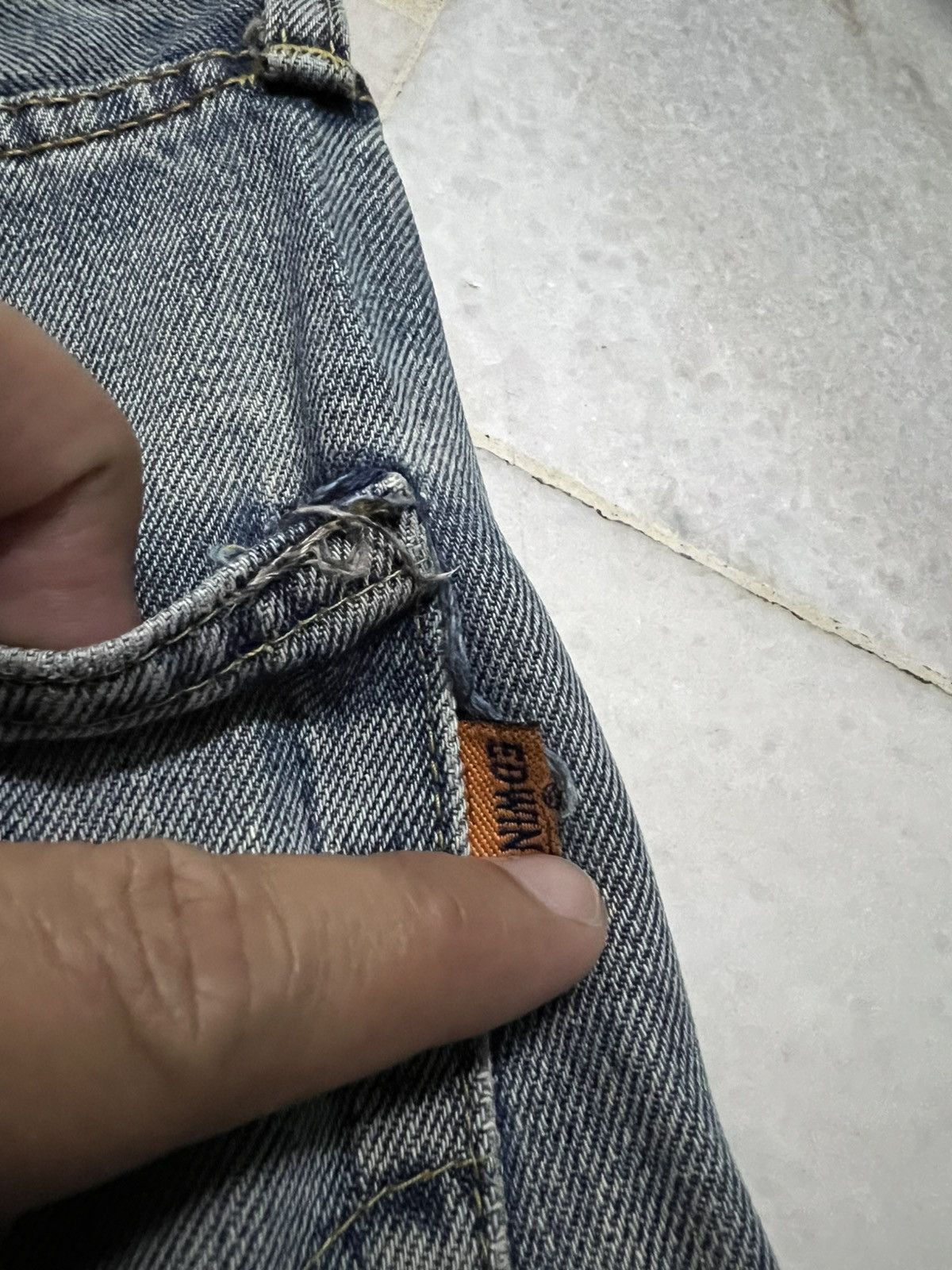 Edwin 💥Baggy💥Vintage Edwin 505 Distressed Selvedge Faded Jean Size US 32 / EU 48 - 19 Thumbnail