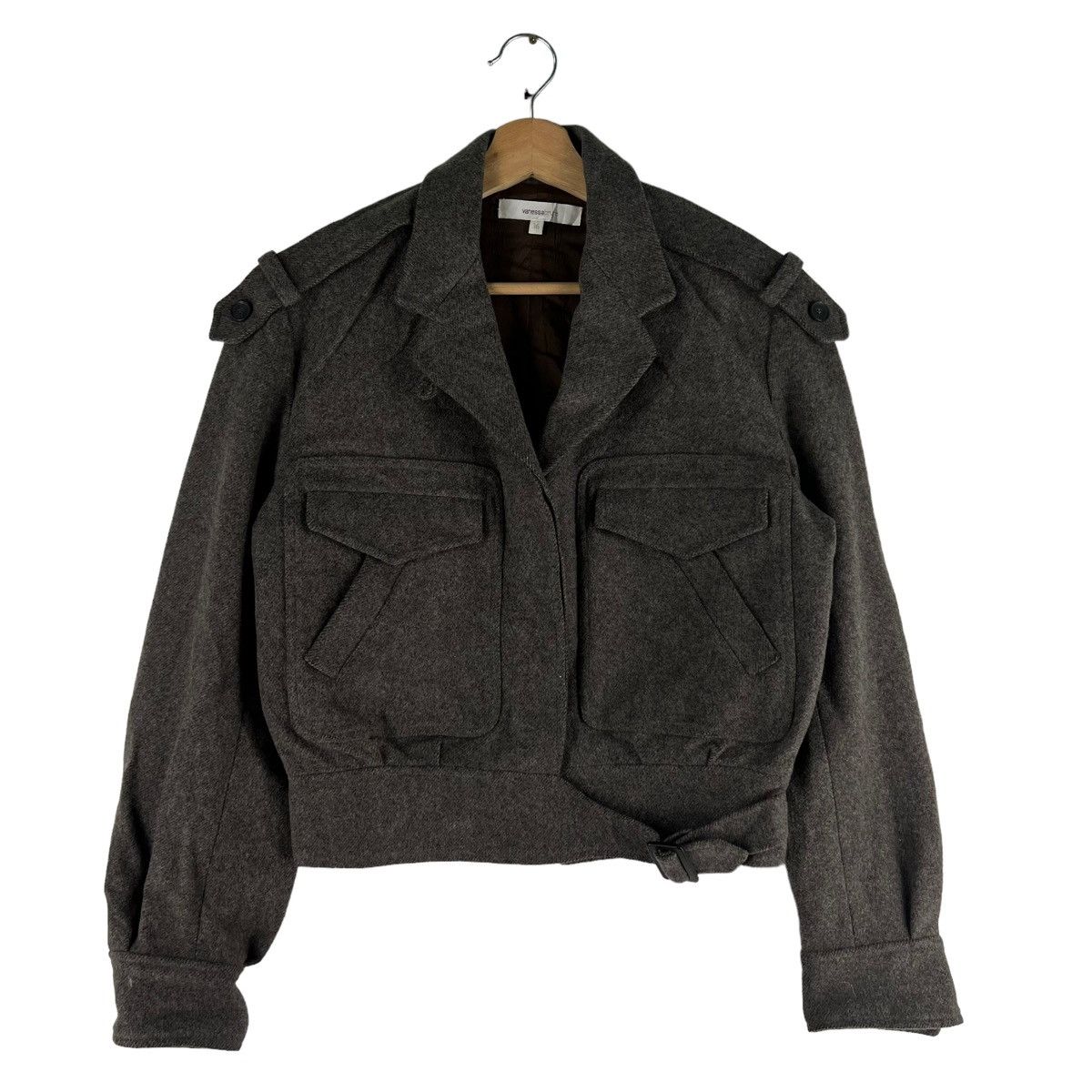 Vintage 🔥VTG WOOL BOMBER JACKET CROPPED VANESSABRUNO JAPAN Size US M / EU 48-50 / 2 - 1 Thumbnail