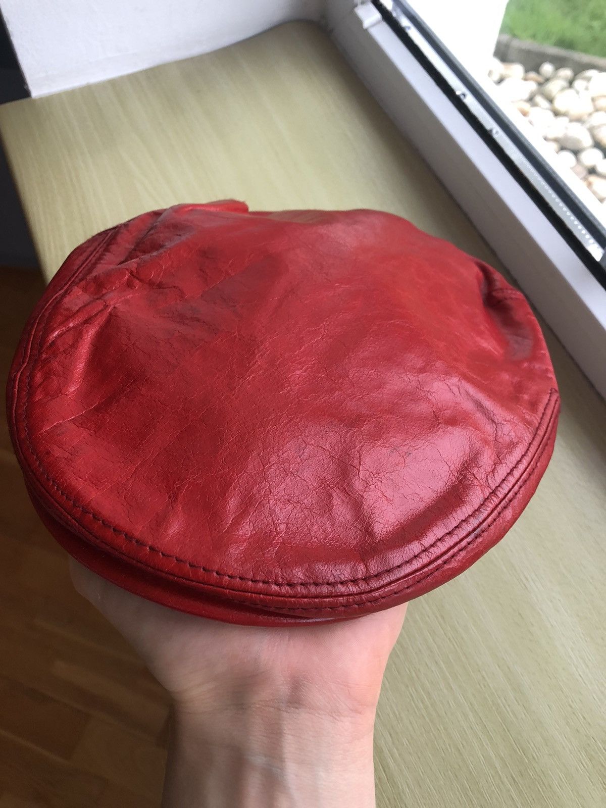 Vintage RARE ARMANI EXCHANGE VINTAGE RED LEATHER CAP HAT Size ONE SIZE - 2 Thumbnail