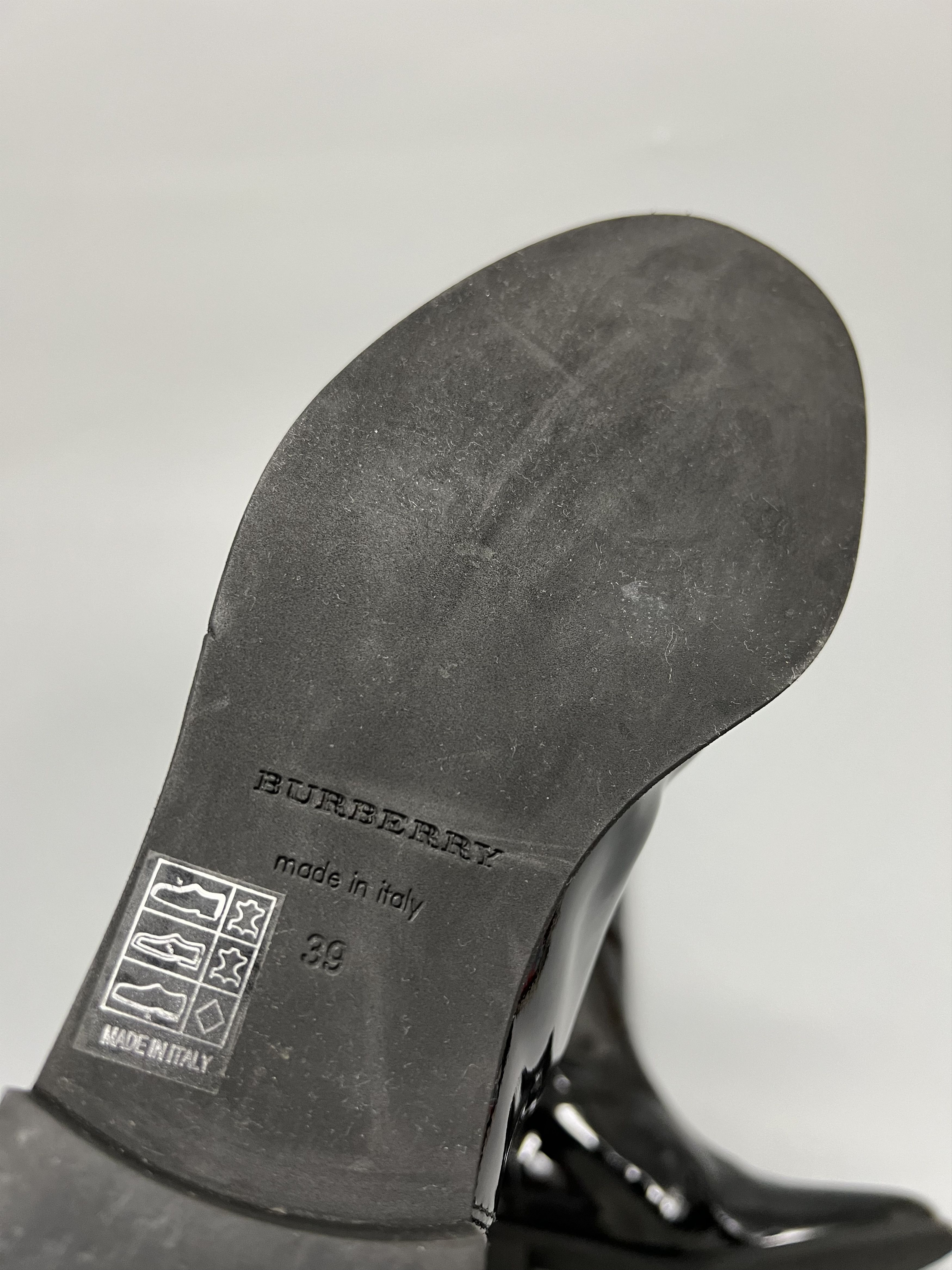 Burberry Burberry Shiny Patent Leather Black Boots Flat Knee Length Size US 8 / IT 38 - 13 Thumbnail
