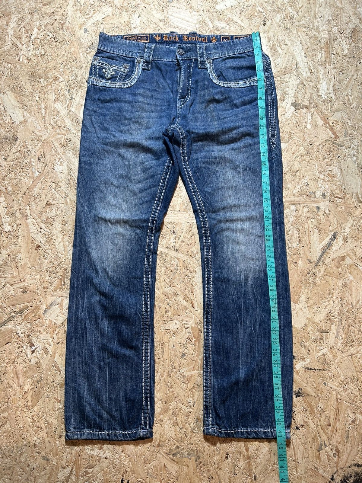 Rock Revival Rock Revival Blue Medium Wash Straight Fit Jeans Size US 36 / EU 52 - 21 Thumbnail