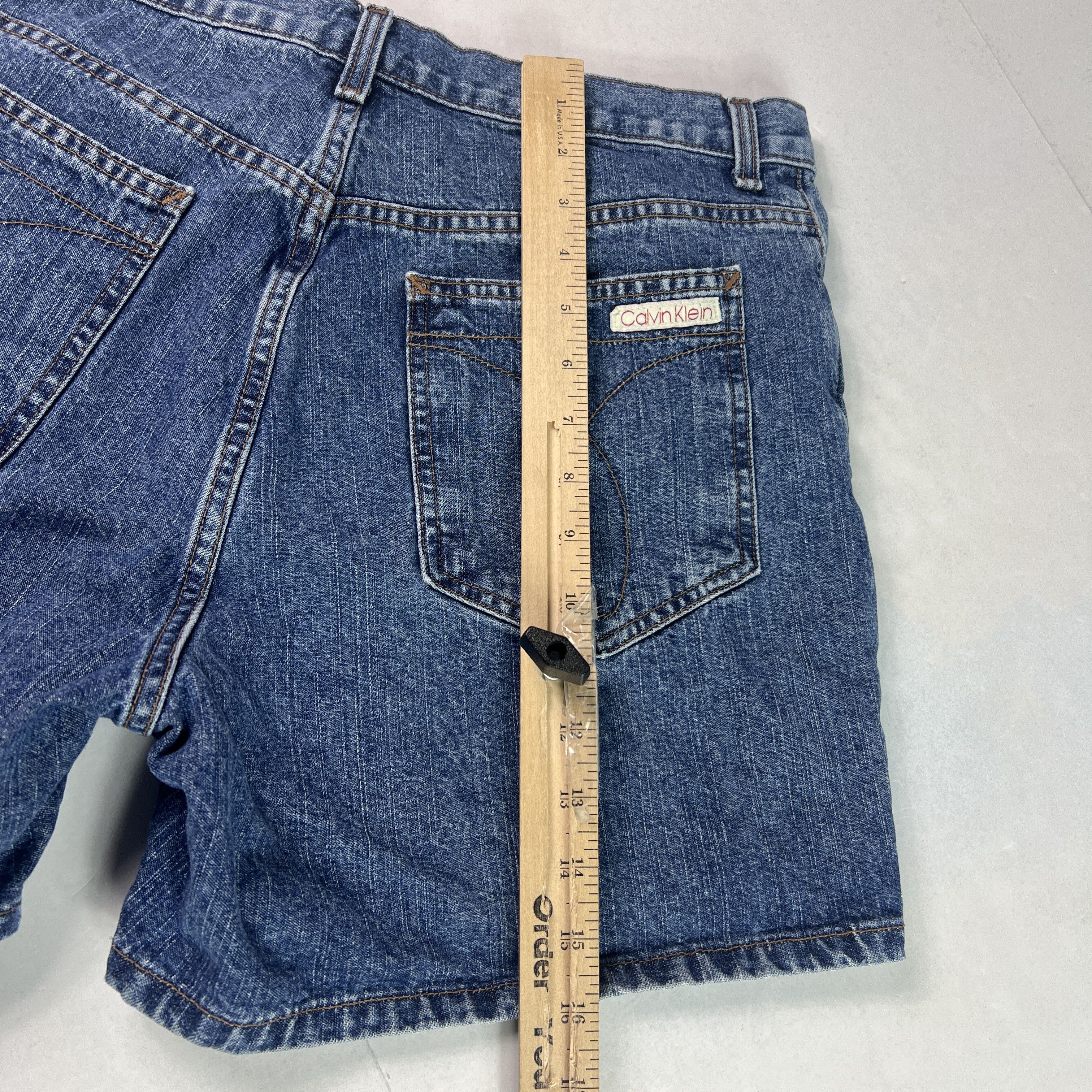 Calvin Klein Y2K Calvin Klein Shorts High Rise Blue Denim Jorts No Tags Size 34" / US 12 / IT 48 - 10 Thumbnail