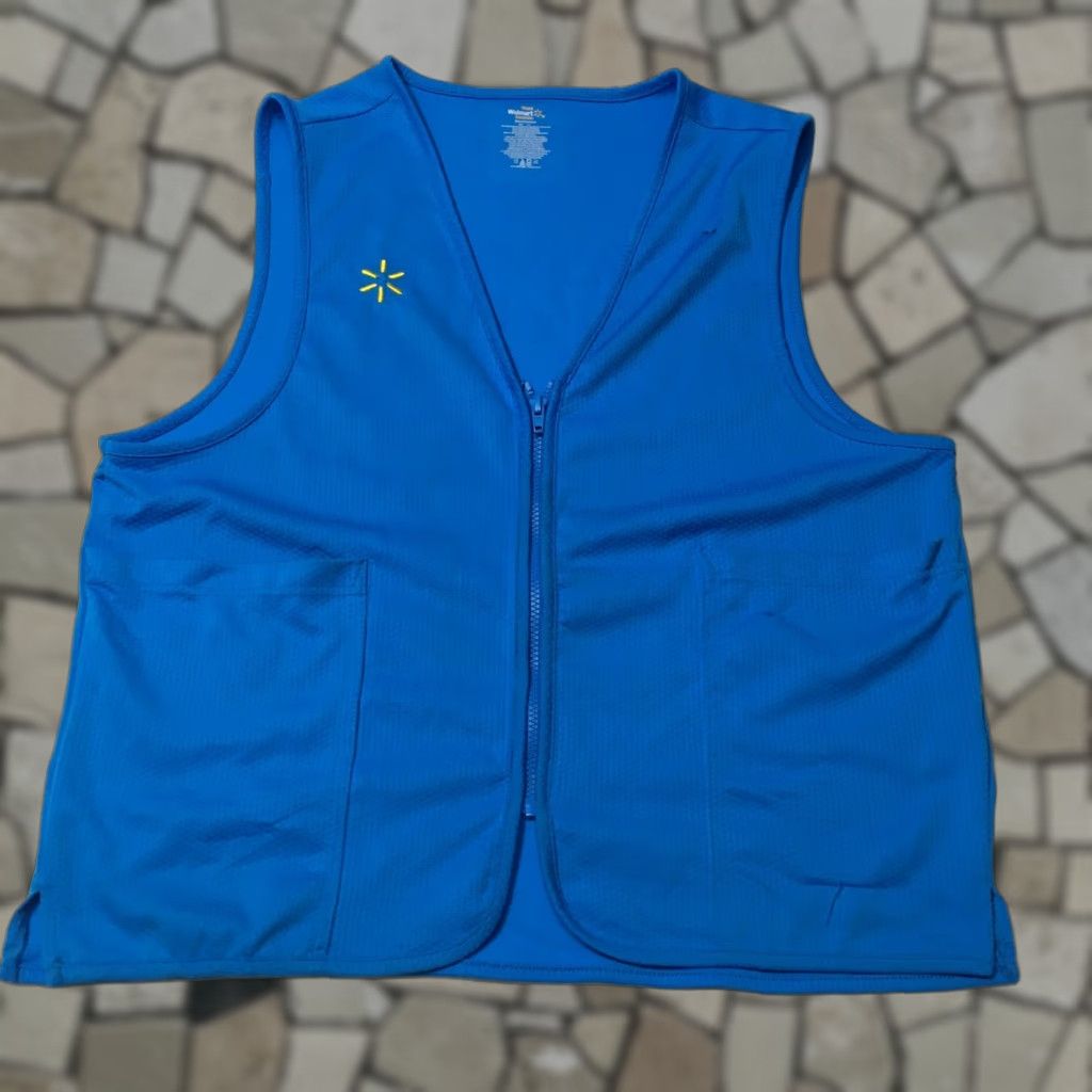 Walmart VINTAGE Walmart Vest MENS Large Blue Logo Embroidered Distressed Shine 90s? Size US L / EU 52-54 / 3 - 1 Thumbnail