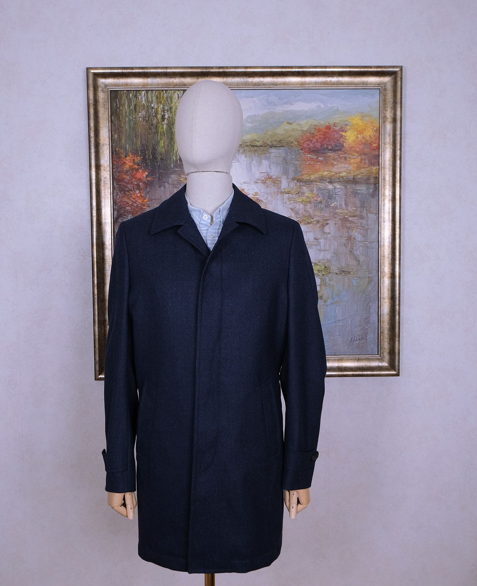 Hackett Hackett, navy blue wool coat, size 40, quilted lining Size US M / EU 48-50 / 2 - 1 Thumbnail
