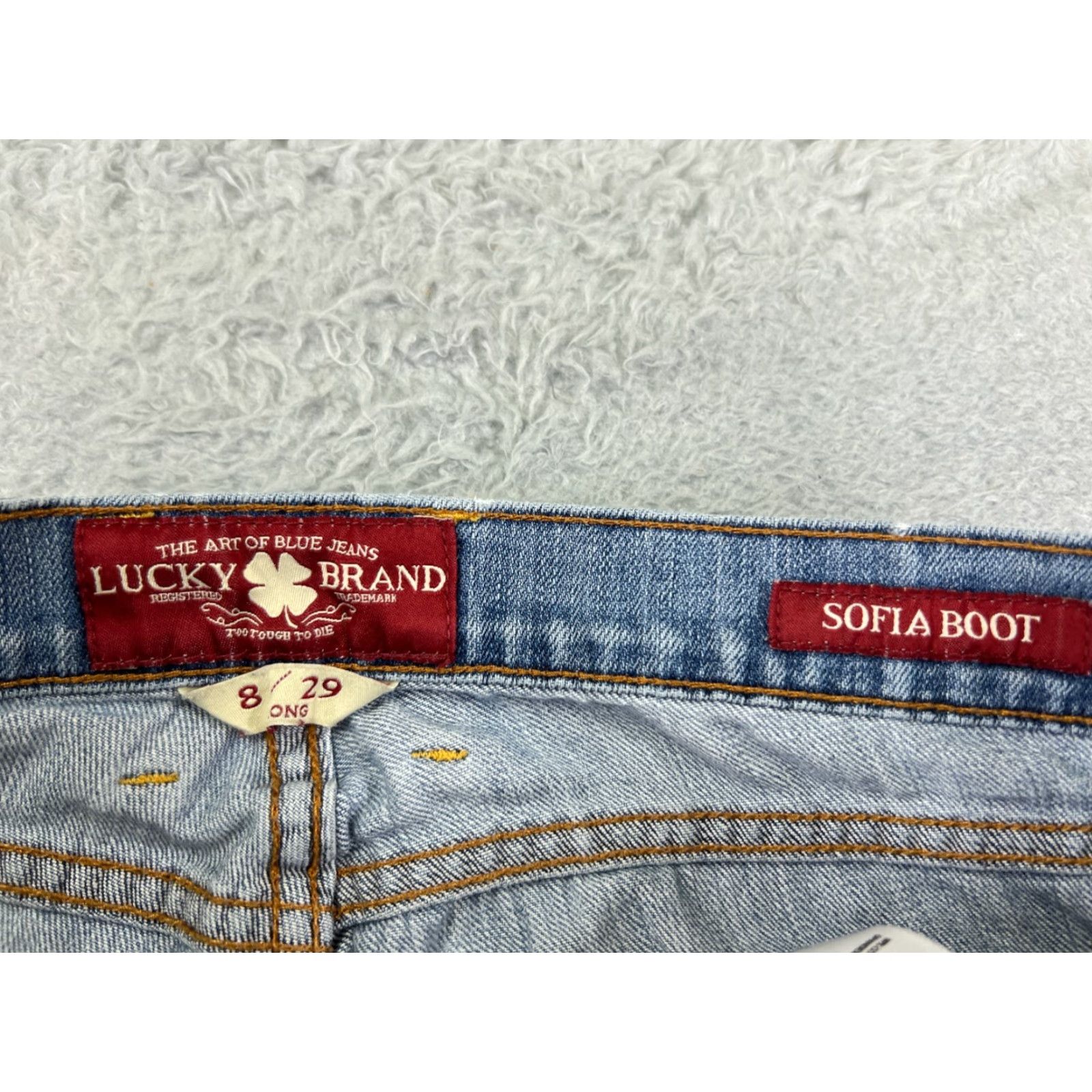 Lucky Brand Vintage Lucky Brand Blue Denim Jeans Women 8 Straight Fit Cotton Stretch 27x26 Size 30" / US 8 / IT 44 - 6 Thumbnail