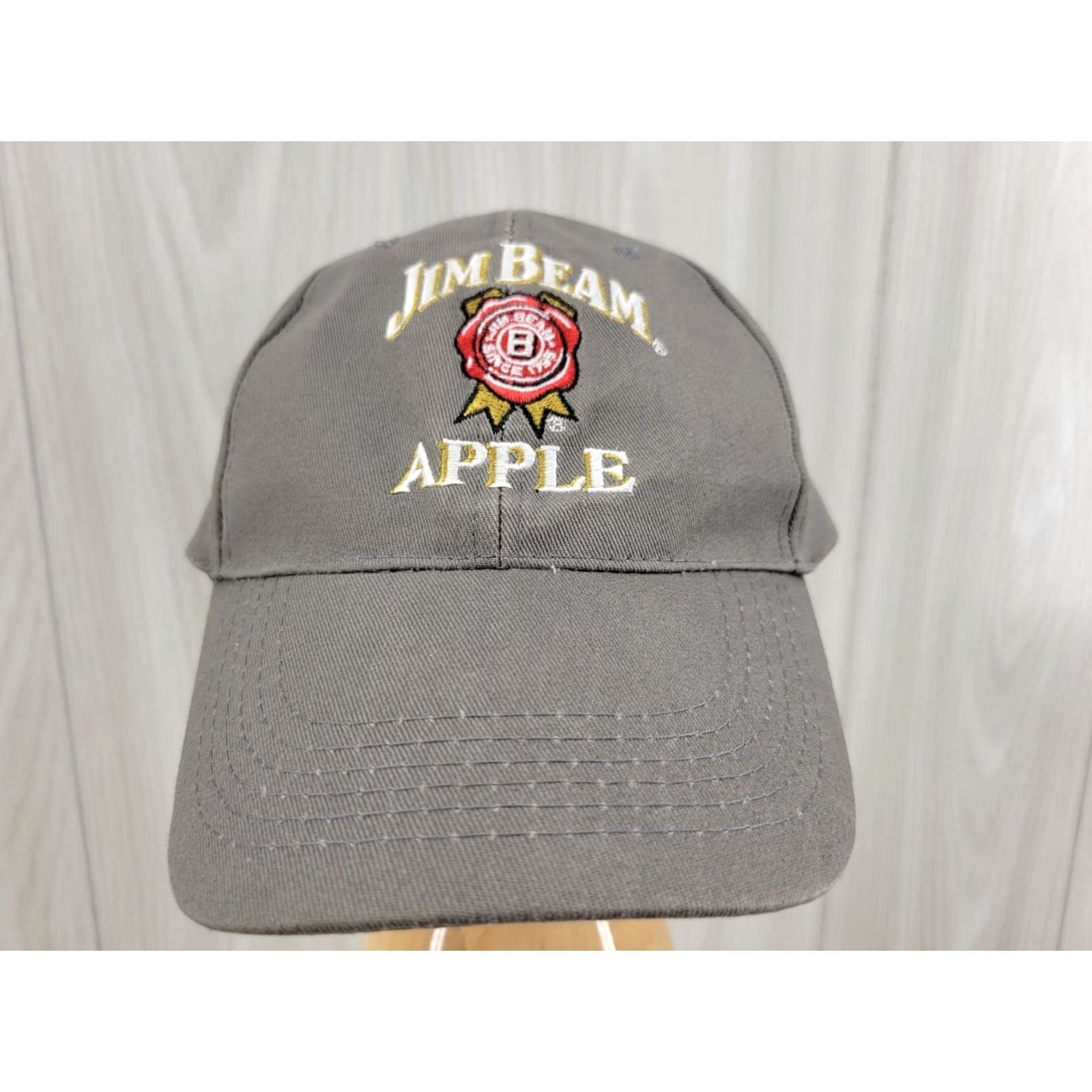 Apple Jim Beam Apple Mens Trucker Hat Adjustable Cap Embroidered Gray One Size Fits All Logo Size ONE SIZE - 3 Thumbnail