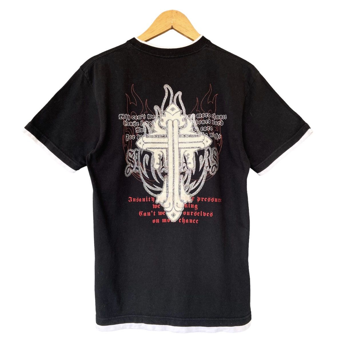 Japanese Brand Sixtenners Japanese Cross Tribal Poem Layer Style Tee Size US M / EU 48-50 / 2 - 1 Thumbnail