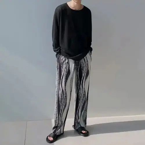 Jean Korean fashion black tie-dye pleats pants trousers Size US 30 / EU 46 - 8 Thumbnail