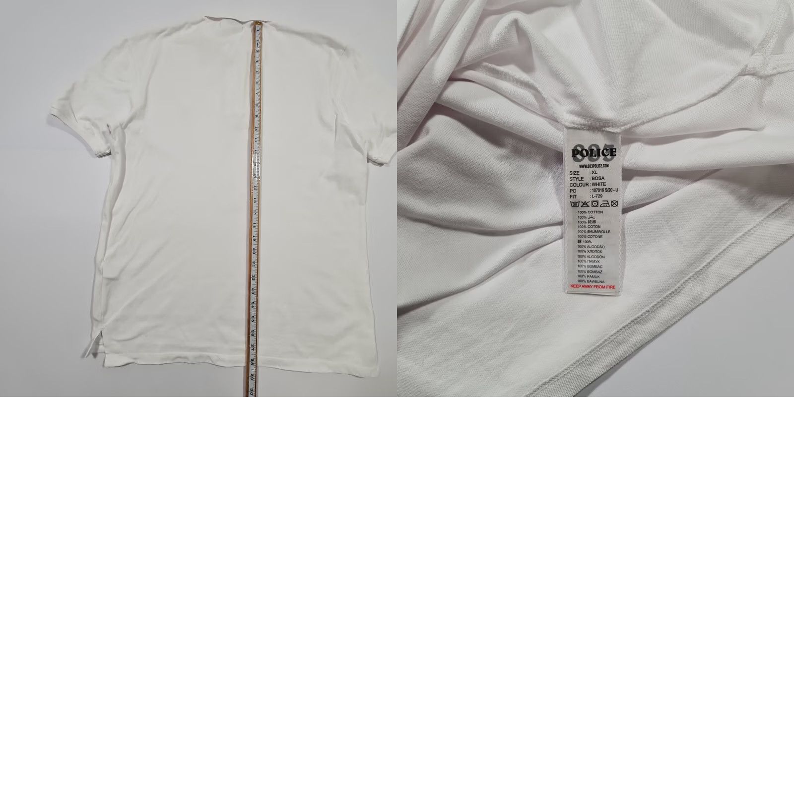 Vintage 883 Police Polo Shirt White XL Mens Short Sleeve Cotton Jersey Logo Embroidered Button Collar Golf Casual Top Size US XL / EU 56 / 4 - 8 Thumbnail