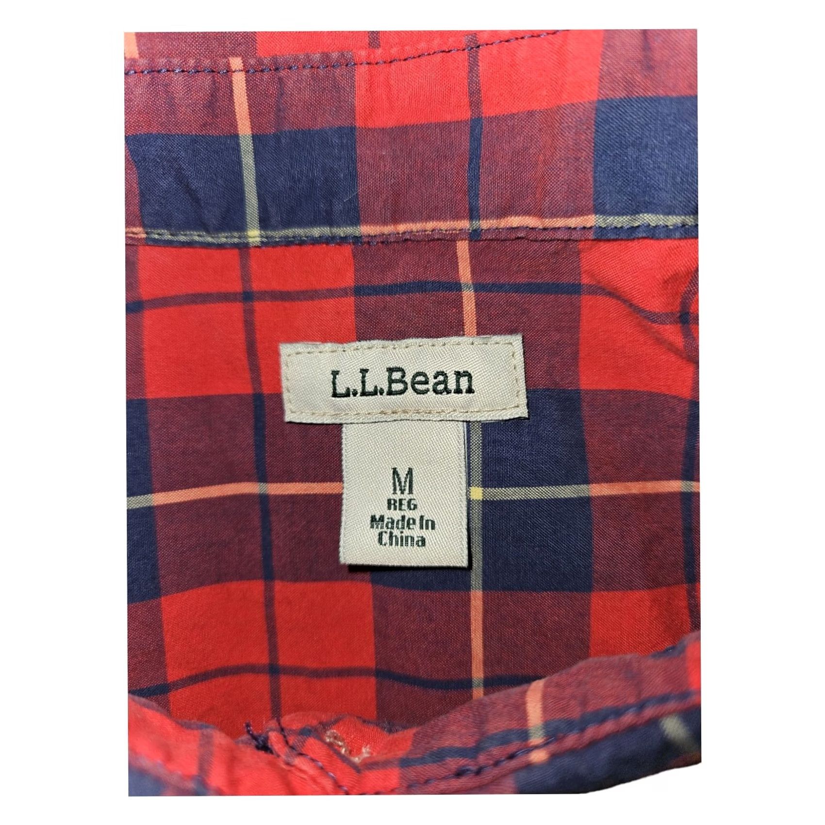 Vintage VINTAGE L.L. Bean Shirt Long Sleeve Women's Medium Red Plaid Cotton Shirt Womens M Red 20 in Chest 26 in Shoulder to Hem Mens? Size M / US 6-8 / IT 42-44 - 2 Thumbnail
