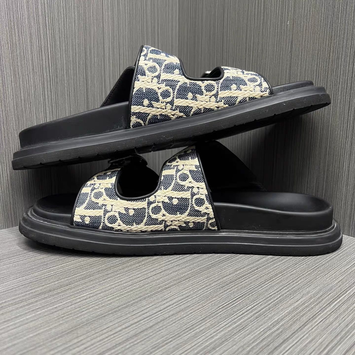 Dior Dior Aqua All-Over Print Slide Sandals K15 Size US 10 / EU 43 - 4 Thumbnail