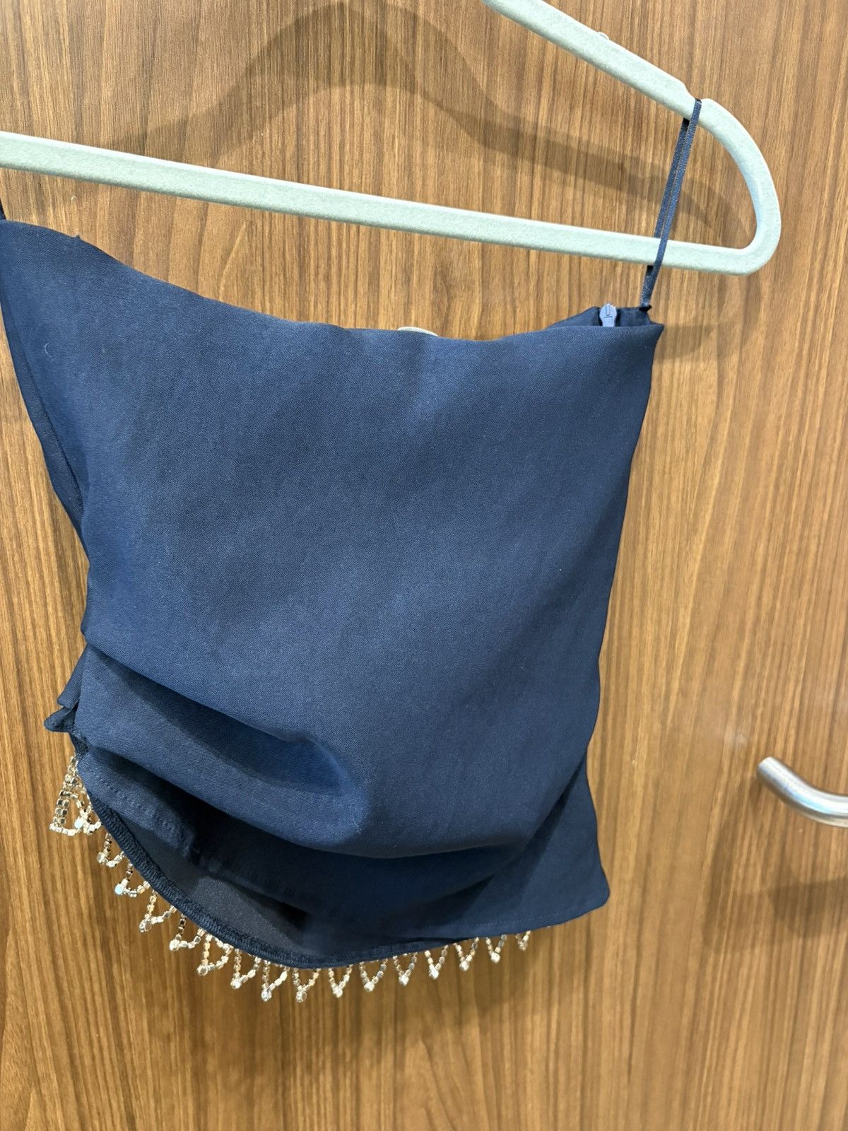 Zara small navy blue top with silver accents Size S / US 4 / IT 40 - 3 Thumbnail