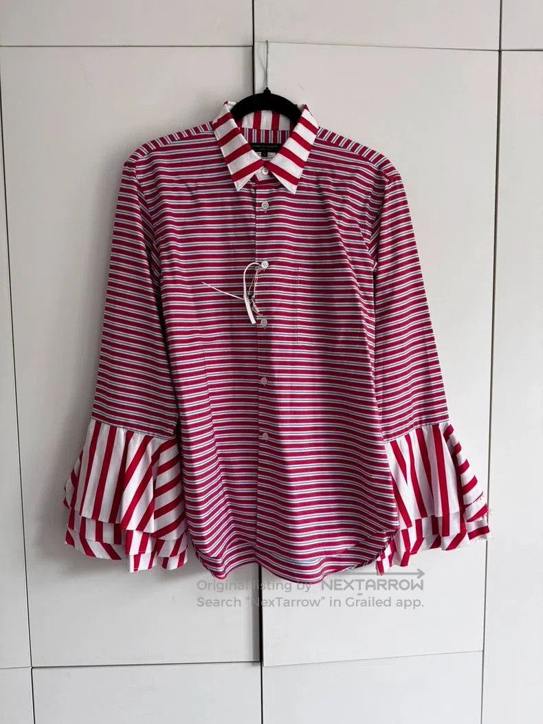 CDG Red White Stripe Shirt XS.