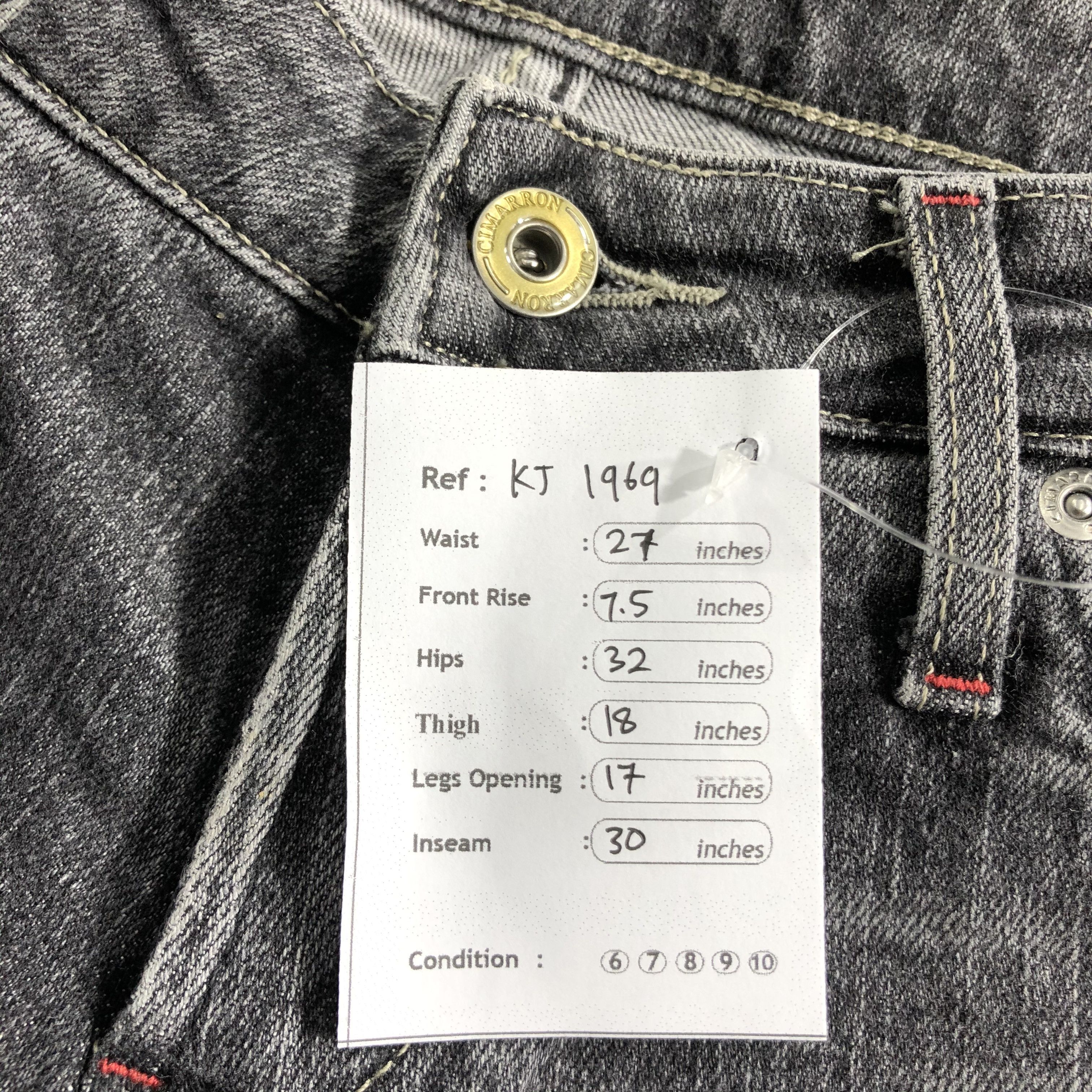 Japanese Brand Cimarron Faded Black Flared Denim KJ1969 Size 27" / US 4 / IT 40 - 10 Thumbnail