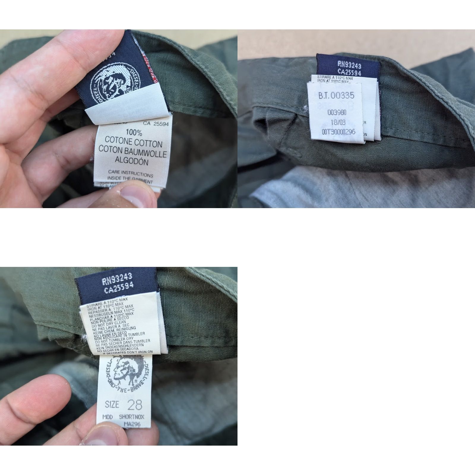 Diesel VINTAGE Diesel Cargo Shorts Size 28 Military Green Only The Brave Mens Shorts Cargo Size US 28 / EU 44 - 9 Thumbnail
