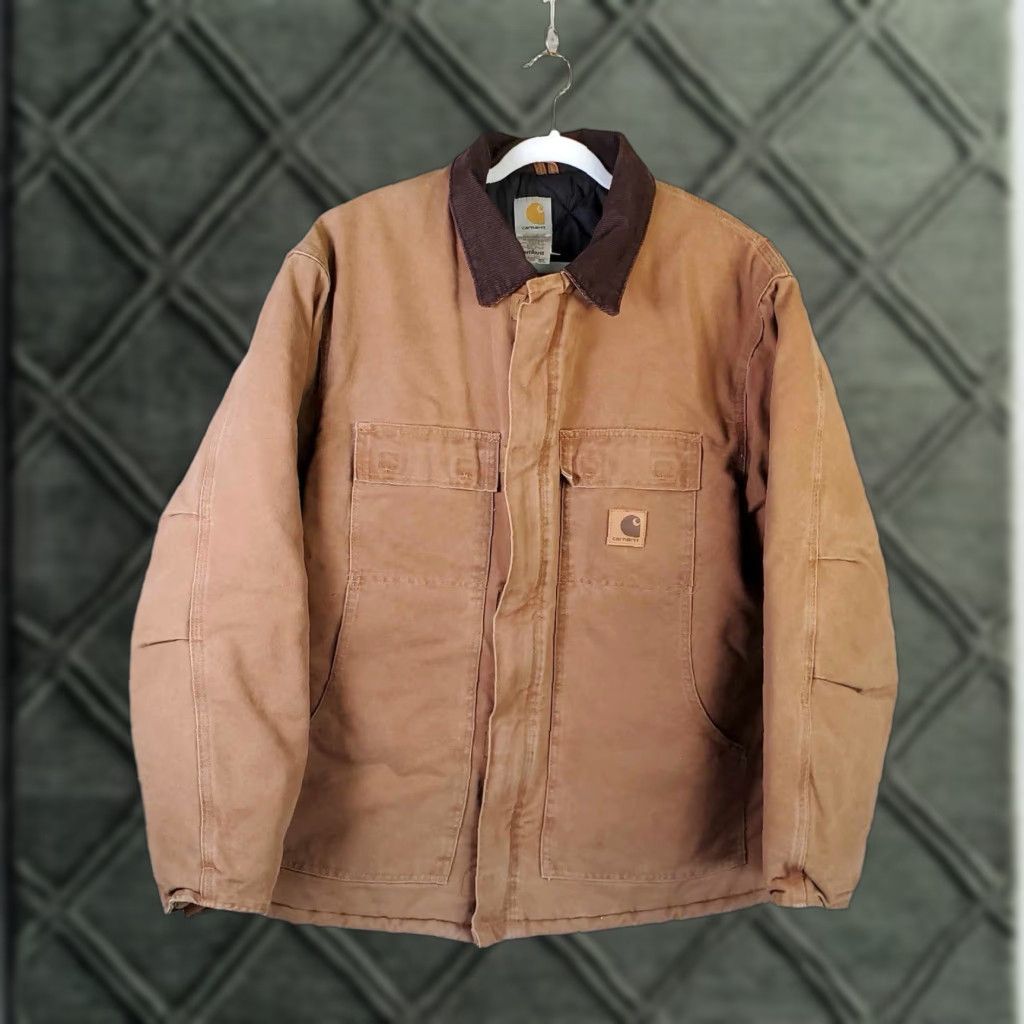 Carhartt VINTAGE Carhartt Jacket Mens Chore Barn Coat C26 CHT Brown XL TG Big & Tall USA Overcoat Size US XL / EU 56 / 4 - 1 Thumbnail