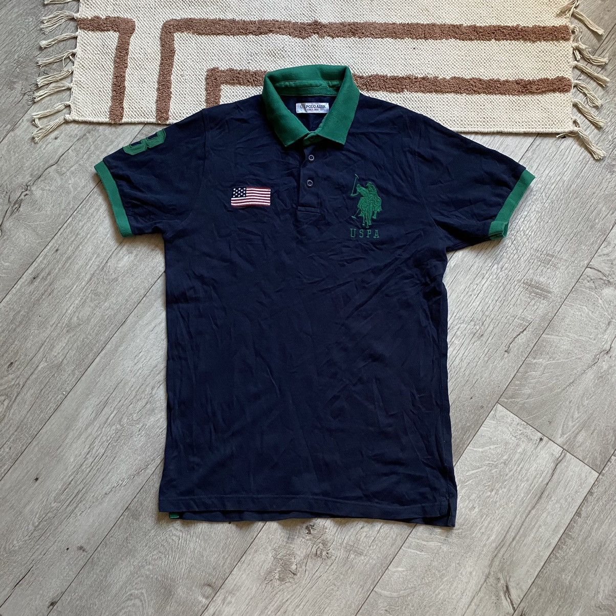 U.S. Polo Assn. US POLO ASSOCIATION USA FLAG Y2K RAP STYLE POLO T SHIRT Size US L / EU 52-54 / 3 - 1 Thumbnail
