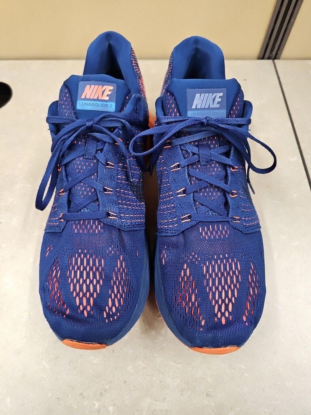 Nike Nike Mens Size 13 LunarGlide 7 Running Sneaker Blue Mesh Size US 13 / EU 46 - 1 Thumbnail