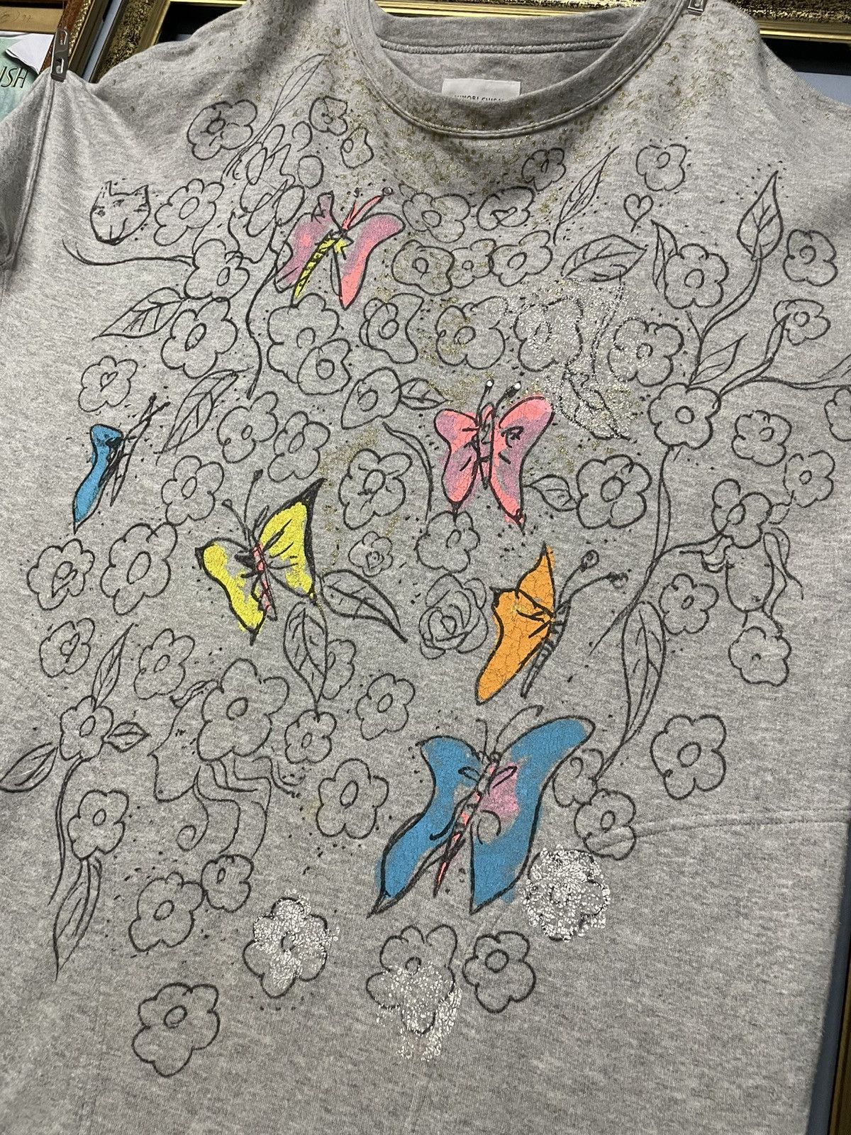 Tsumori Chisato Vintage Designer Tsumori Chisato Floral & Butterfly Art Tee Size US XL / EU 56 / 4 - 6 Thumbnail