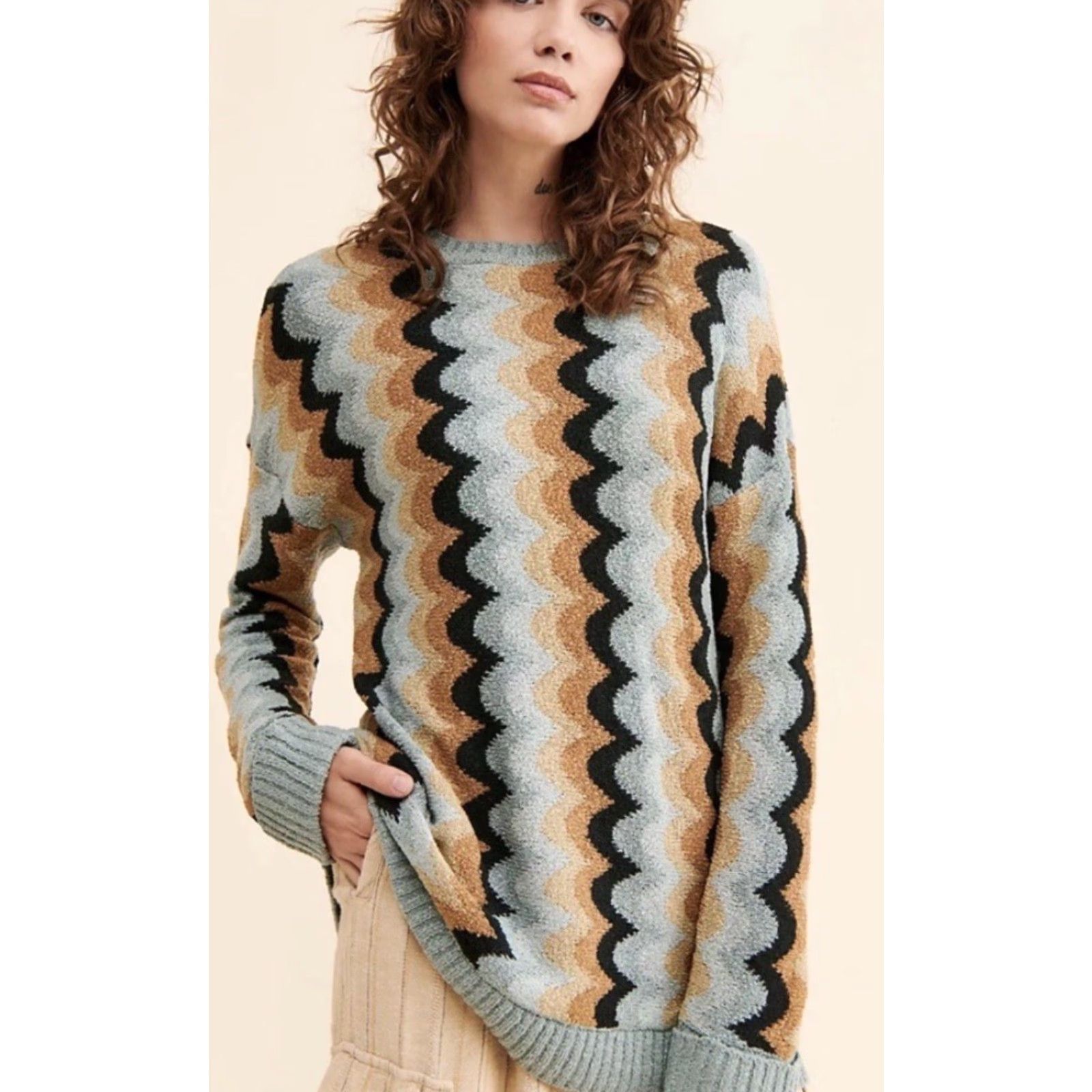Show Me Your MuMu Show Me Your Mumu Retro Wave Pullover Sweater XXL Multicolor Womens Size XXL / US 16-18 / IT 52-54 - 2 Thumbnail