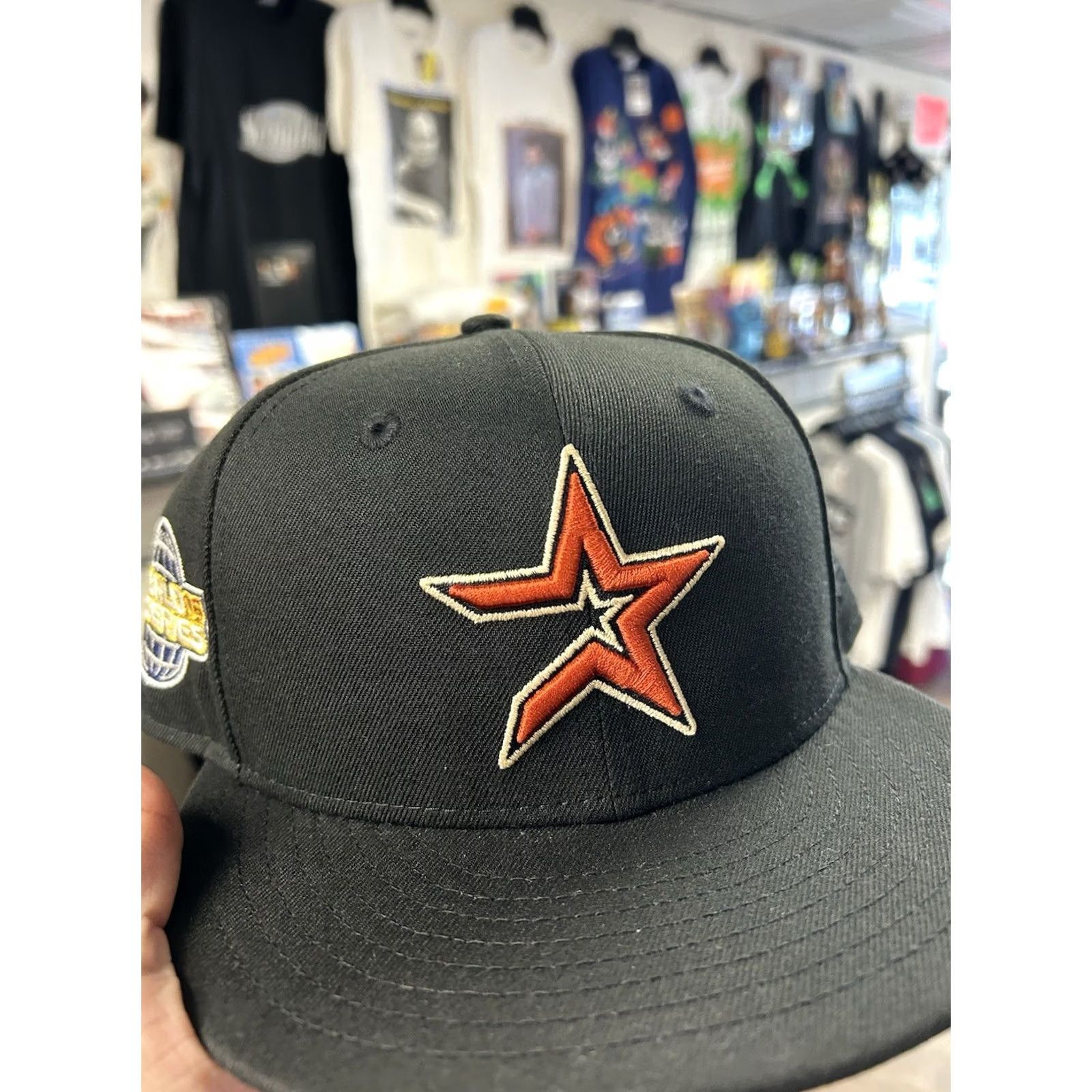 New Era New Era Houston Astros 5950 Fitted Hat 7 5/8 Black Pink Star 05 Patch Mens Size ONE SIZE - 3 Thumbnail