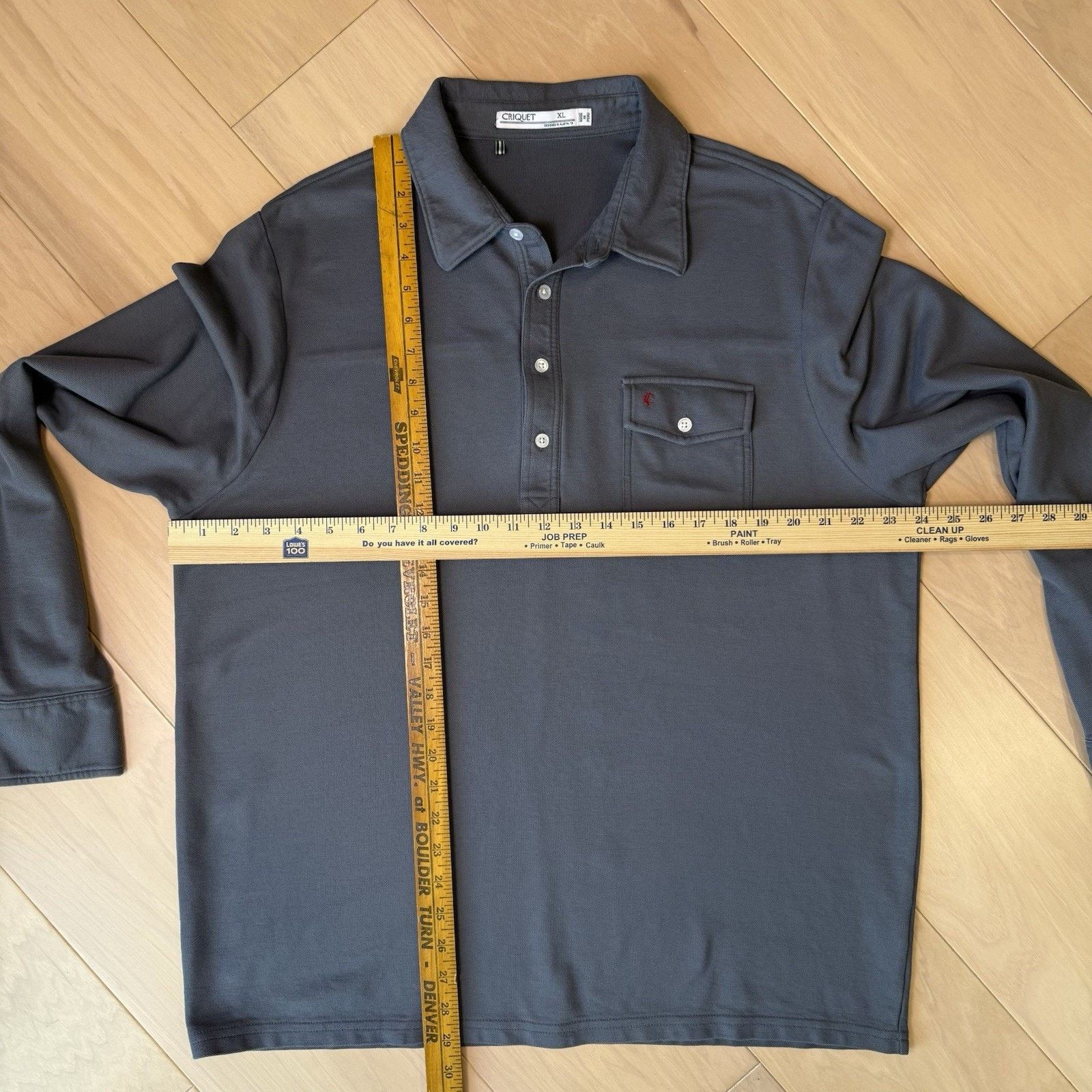 Criquet Criquet Players Shirt XL Gray Long Sleeve Pima Cotton Size US XL / EU 56 / 4 - 2 Thumbnail