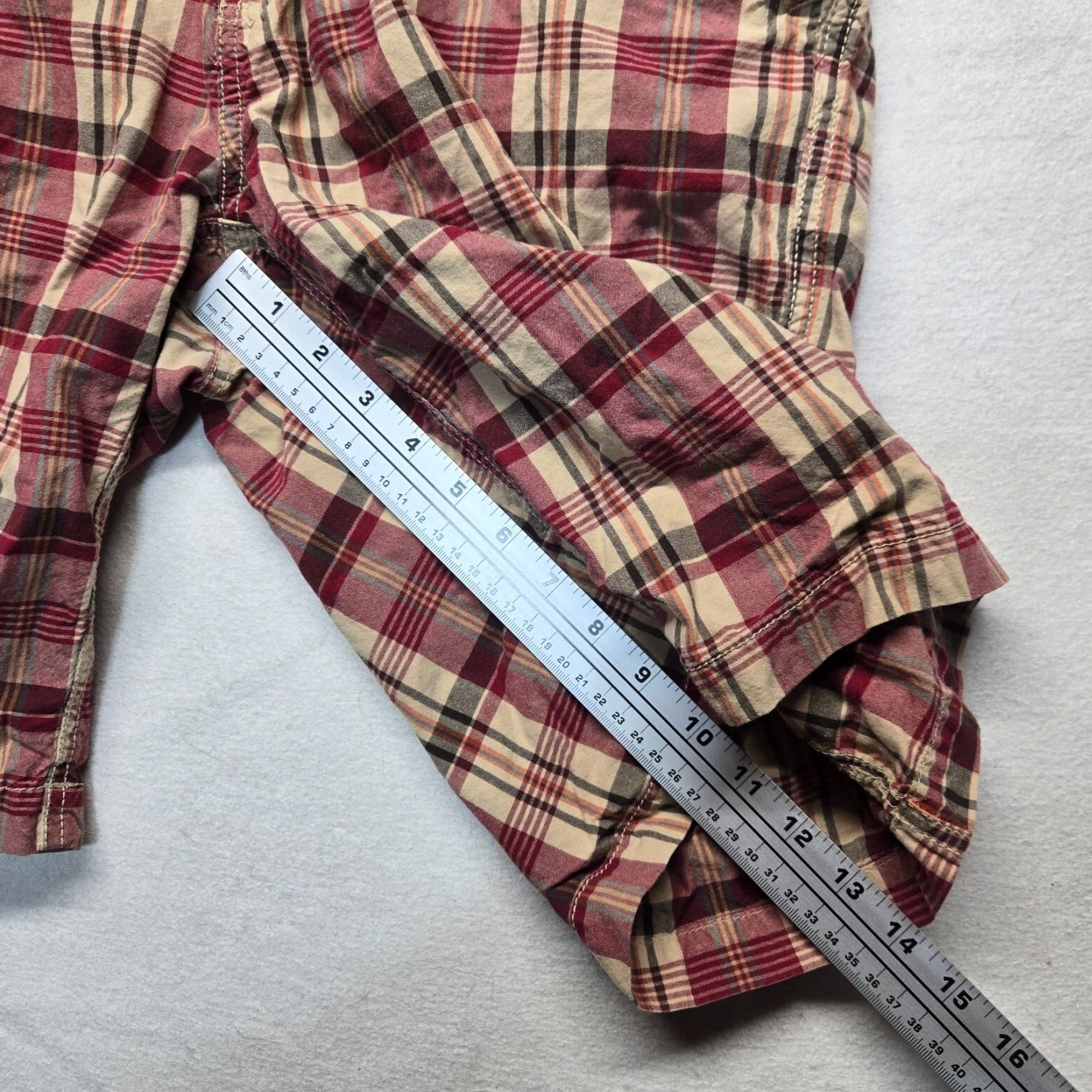 Vintage Aeropostale Shorts Adult Men's Size 34 Red & Beige Plaid Chino 100% Cotton Size US 34 / EU 50 - 5 Thumbnail