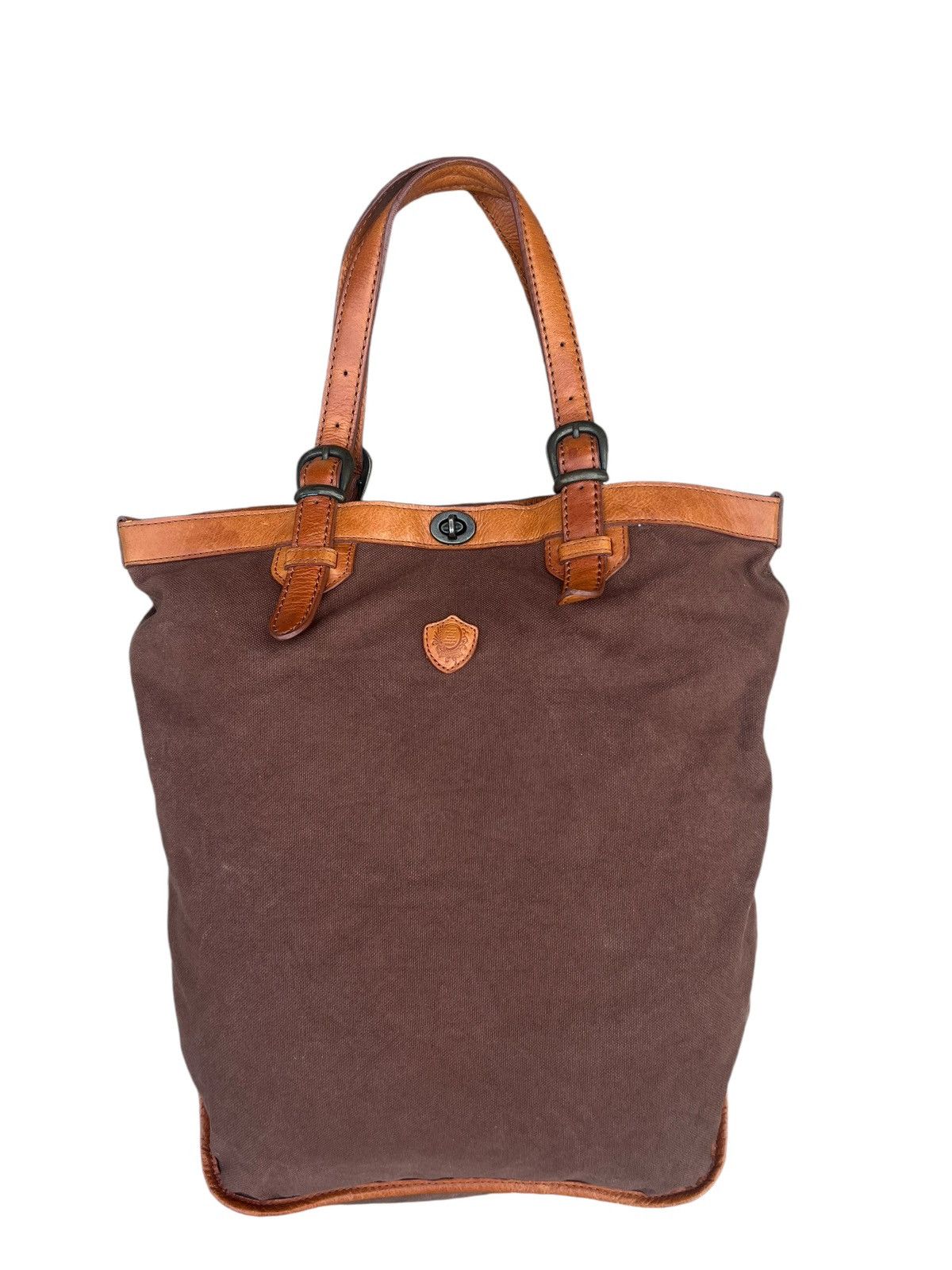 Japanese Brand × Leather Vintage Stranuovo X Ace Leather Cavas Tote Bag Size ONE SIZE - 6 Thumbnail