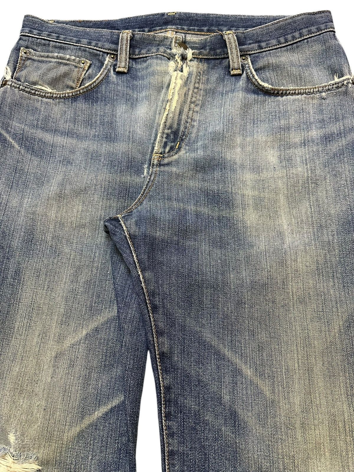 Edwin Vintage Japan Edwin 403 Blue Faded Wash Distress Style Jeans Size US 34 / EU 50 - 4 Thumbnail