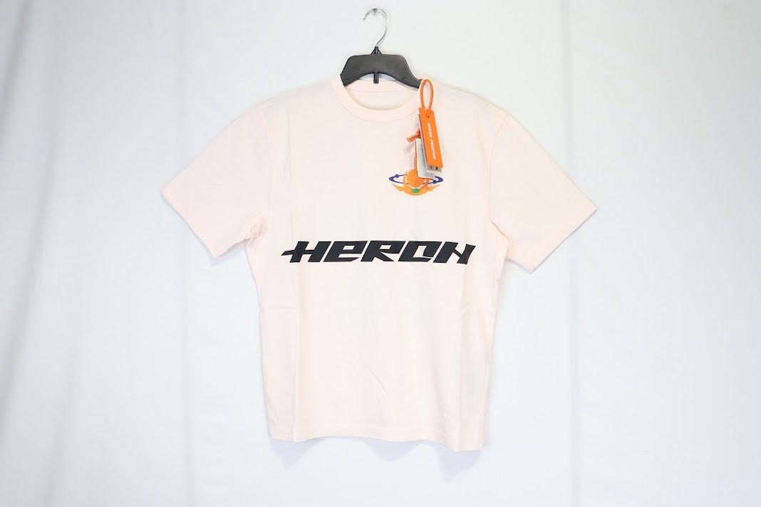 image of Heron Preston O1Rshd1 Globe Burn Short Sleeve Tee In Pink, Men's (Size Large)