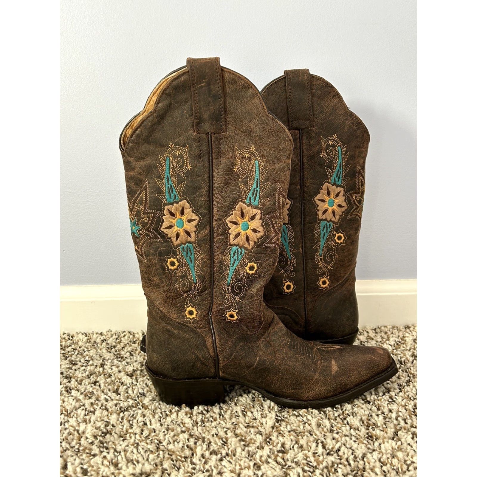 Skin VINTAGE Womens JB Dillon genuine goat skin western boots Size 5 B JBW2308 Size US 5 / IT 35 - 3 Thumbnail