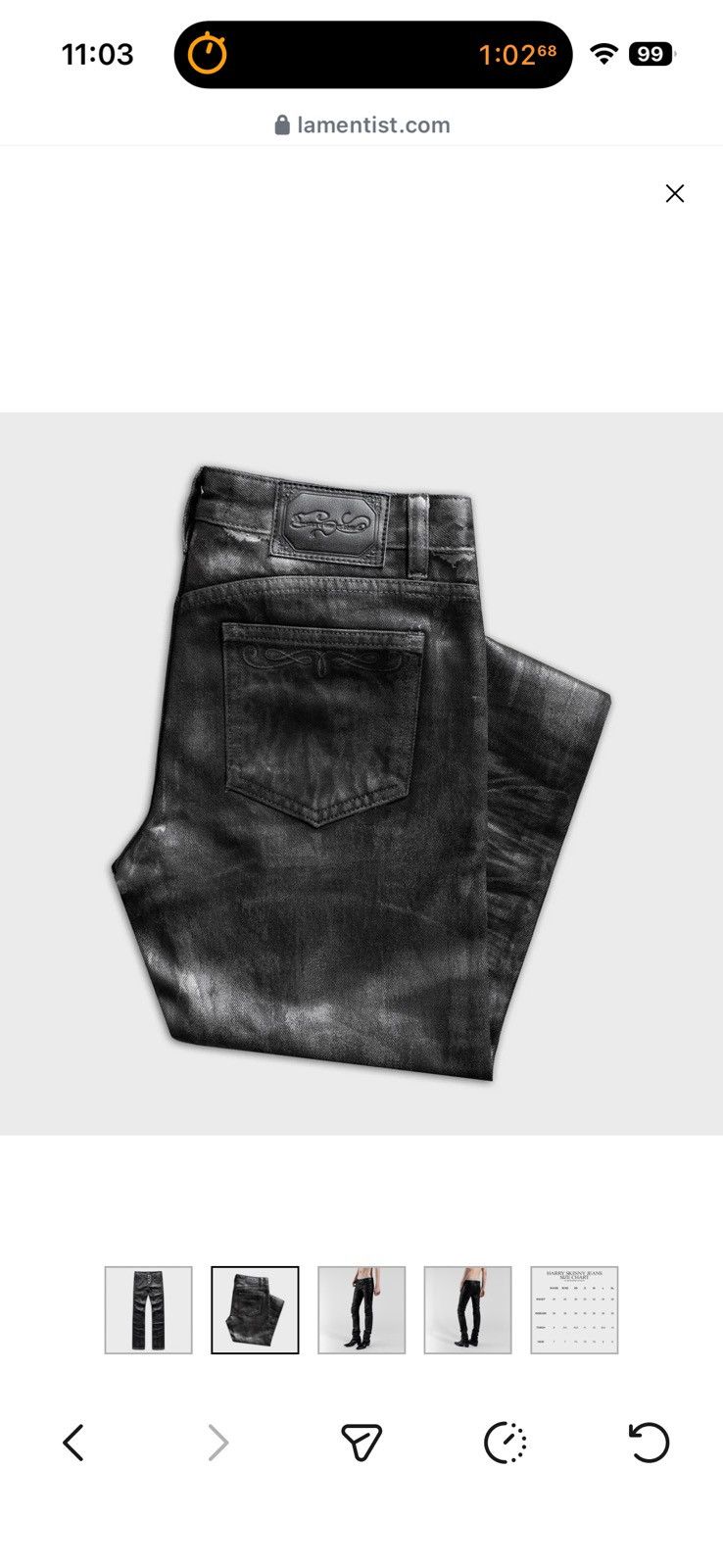 Other HARRY SKINNY JEANS IN WAXED NOIR DENIM ONLY TRIED ON Size US 34 / EU 50 - 4 Thumbnail