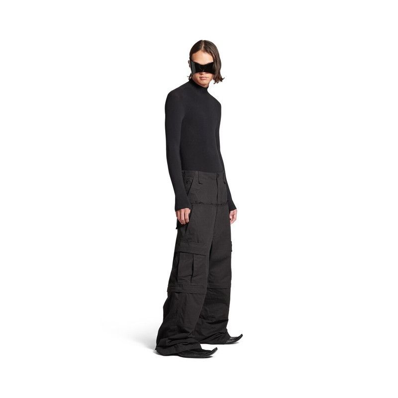 Balenciaga o1s1wg110126 555 / Cut-Up Cargo Pants in Black Size US 32 / EU 48 - 2 Thumbnail