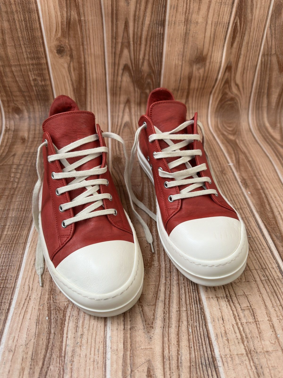 Rick Owens Rick Owens Ramone Low Cardinal Red. Size US 9 / EU 42 - 17 Thumbnail