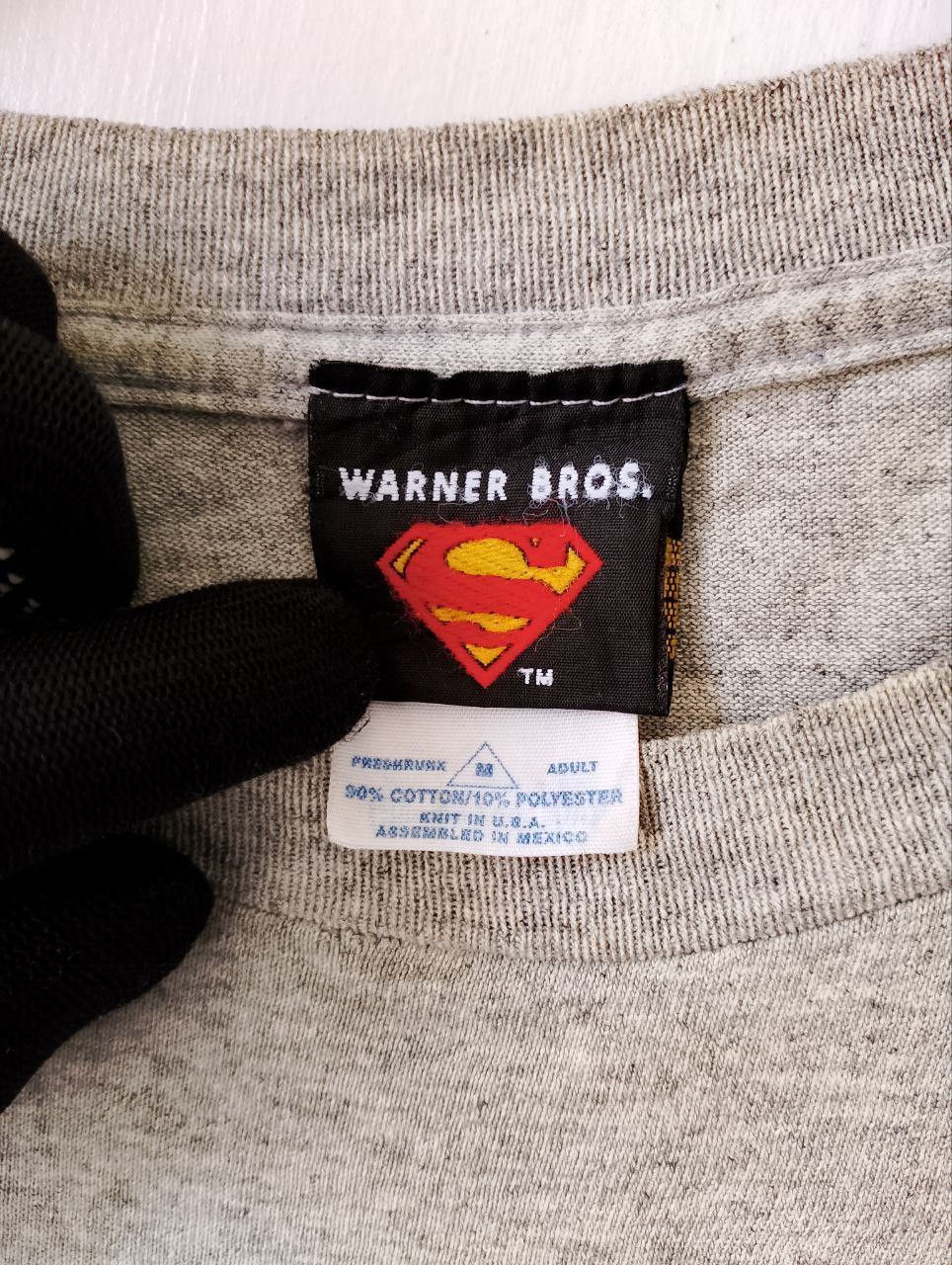 DC Comics Vintage SUPERMAN Ripped Shredded Logo Spellout l/s Tee Size US M / EU 48-50 / 2 - 10 Thumbnail